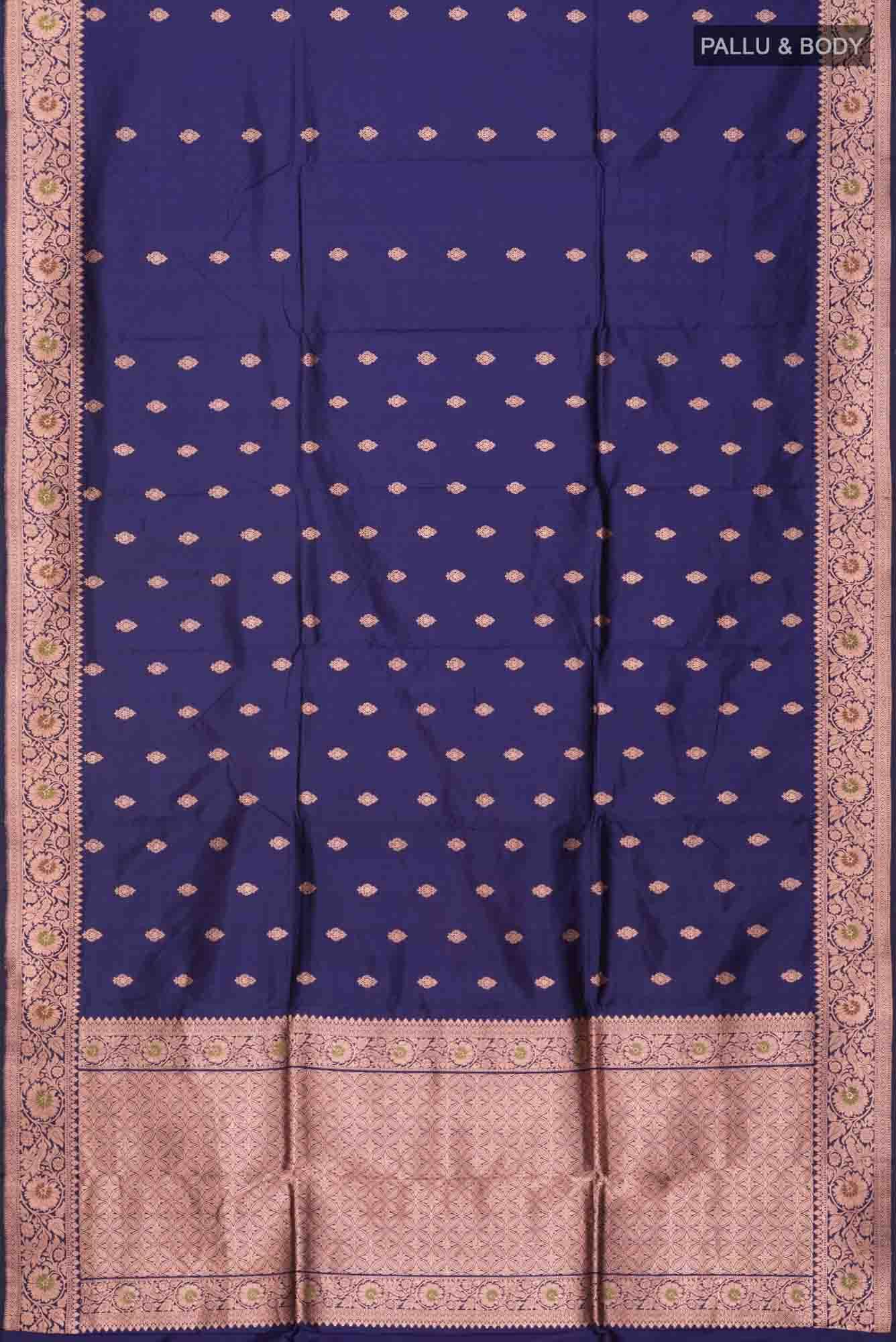 Blue Banarasi Katan Silk Saree
