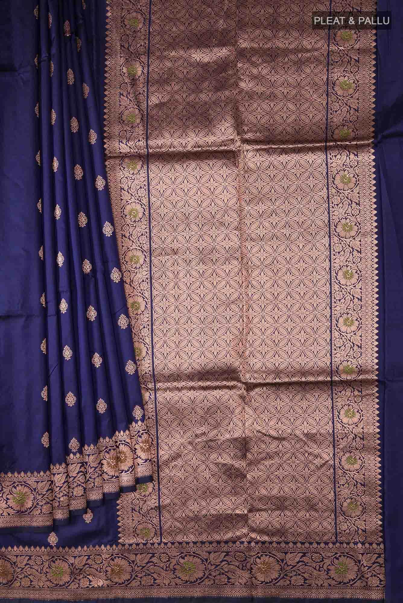 Blue Banarasi Katan Silk Saree