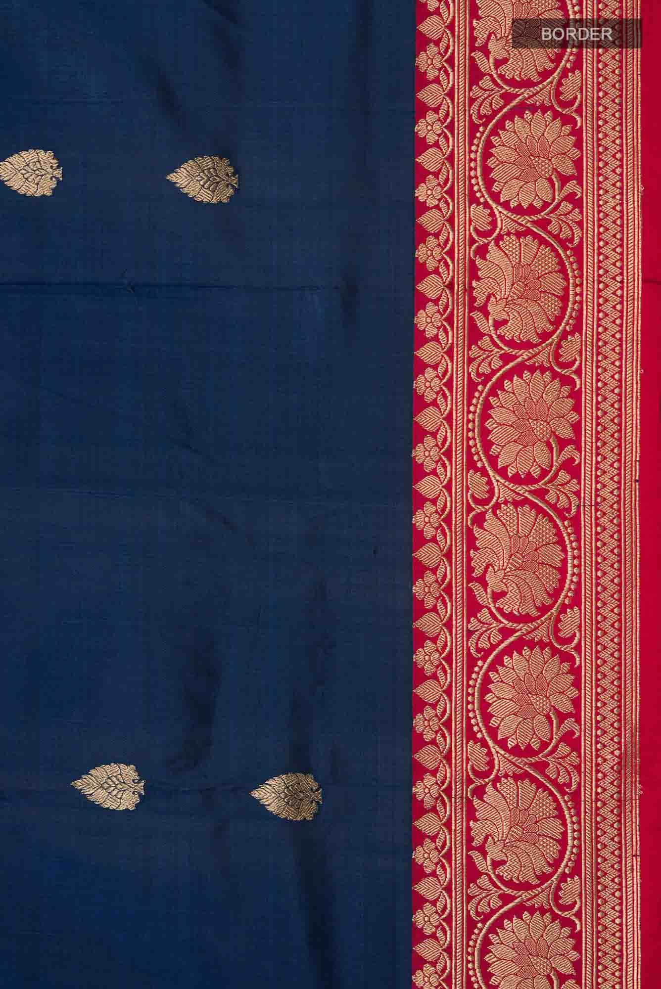 Blue Banarasi Katan Silk Saree