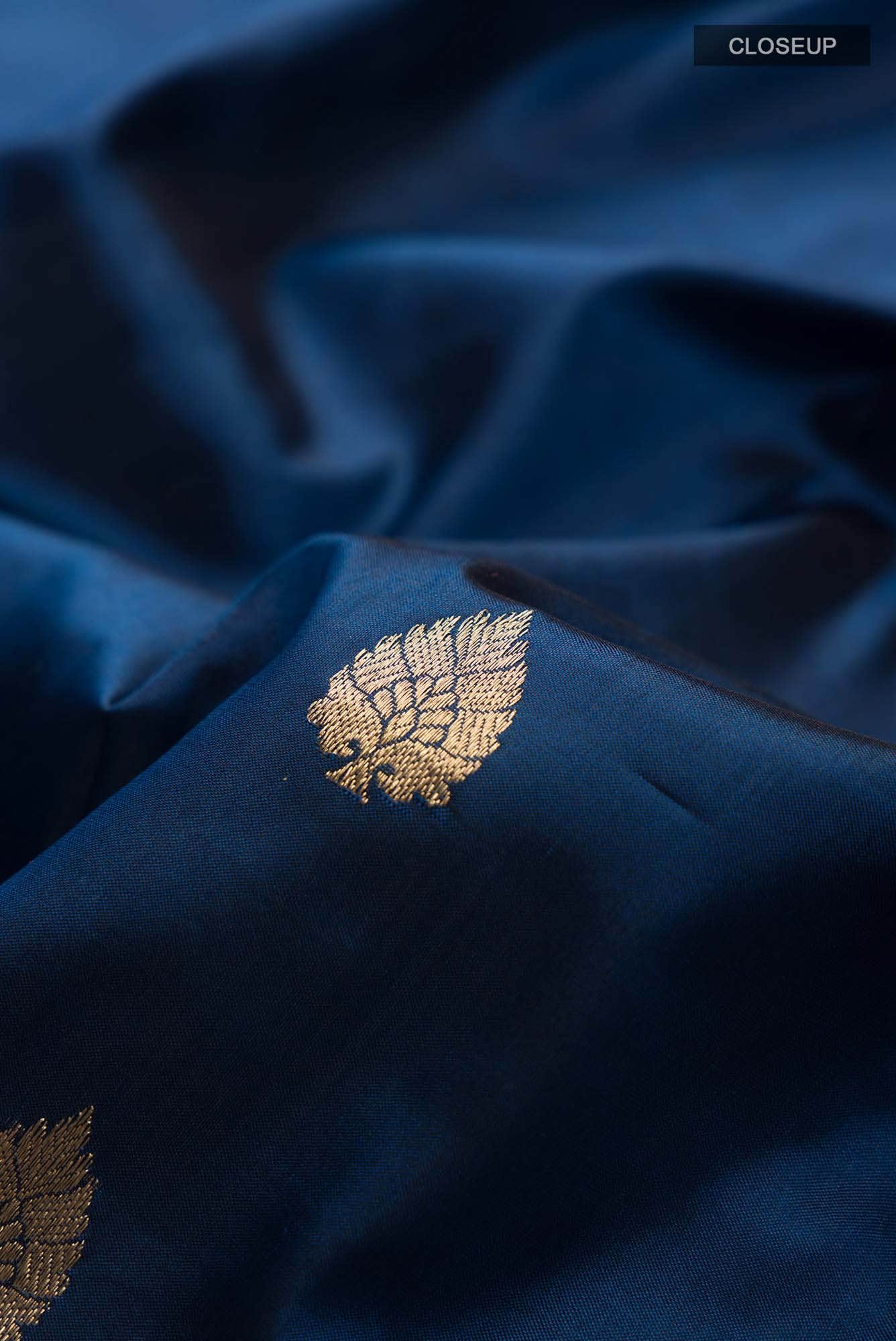 Blue Banarasi Katan Silk Saree