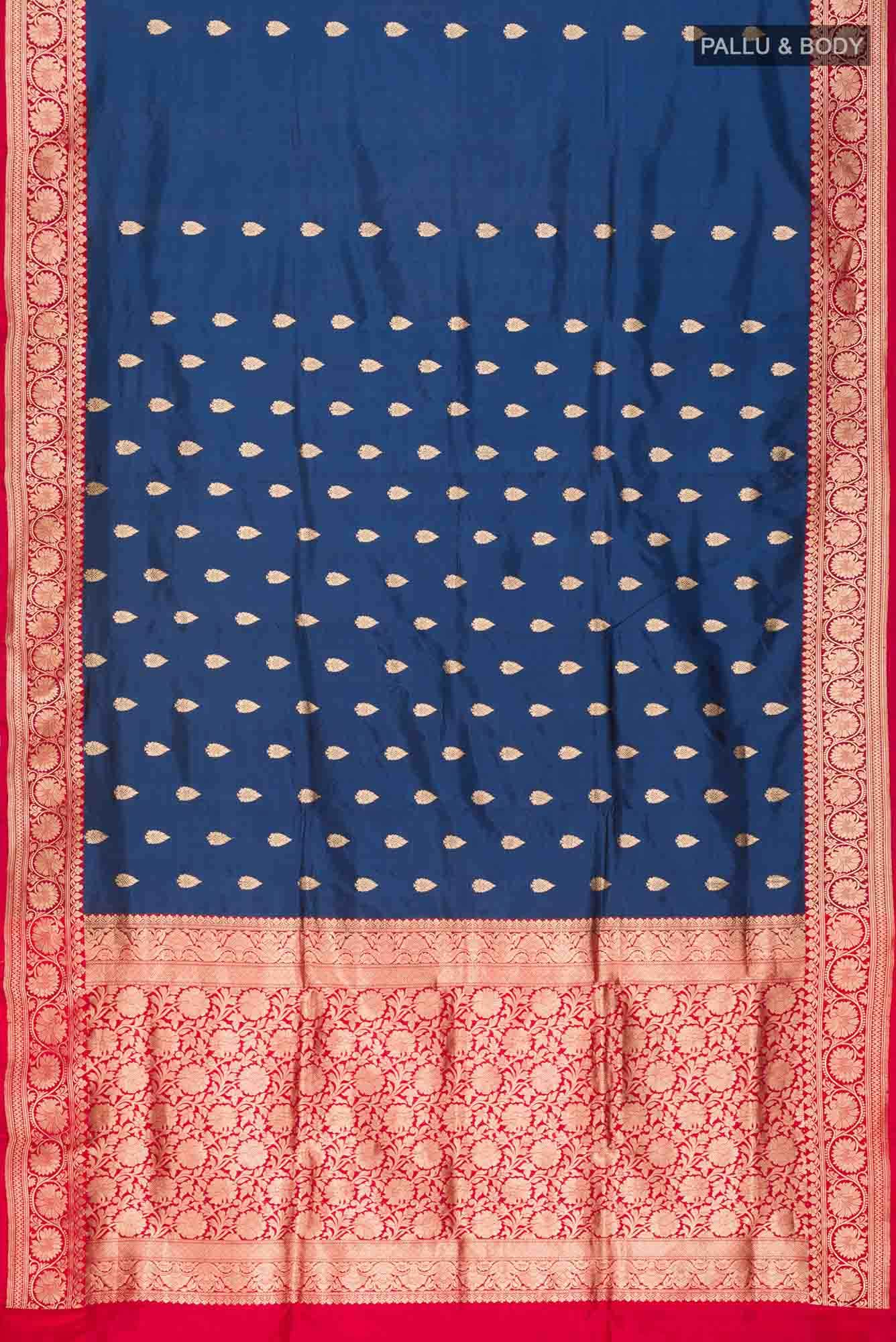Blue Banarasi Katan Silk Saree