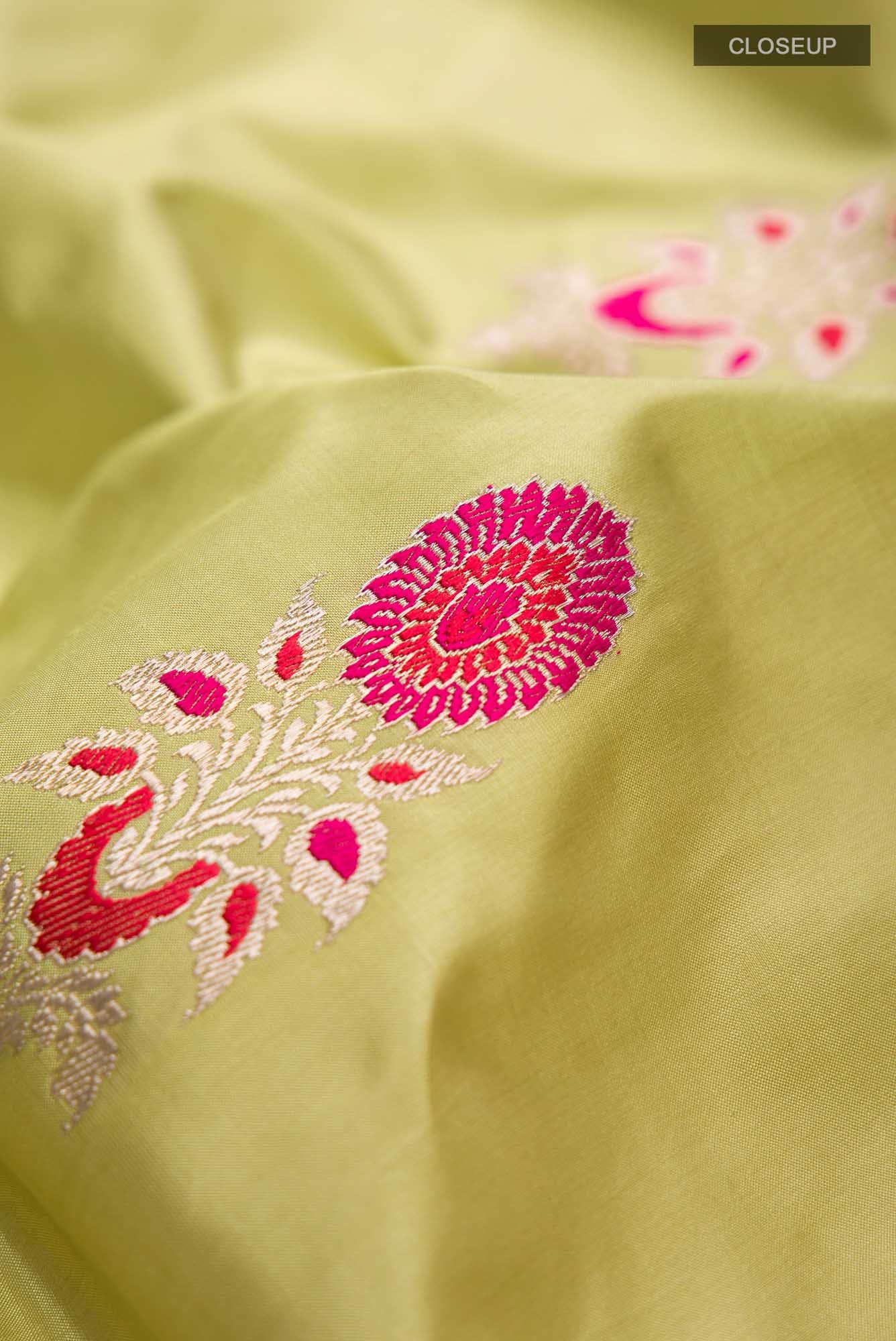 Green Banarasi Katan Silk Saree