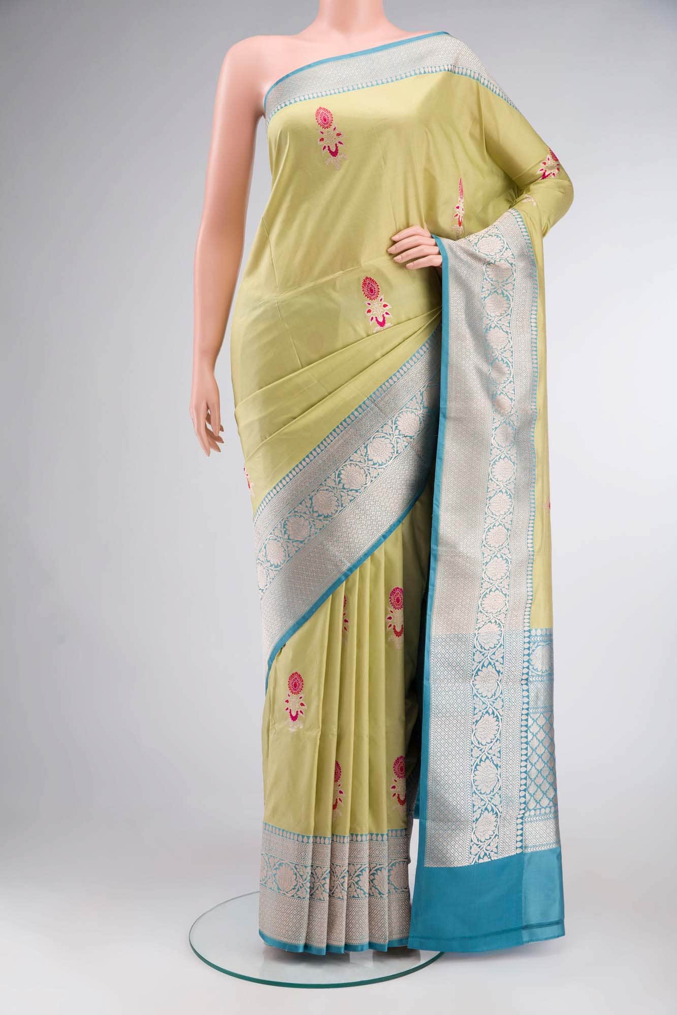 Green Banarasi Katan Silk Saree