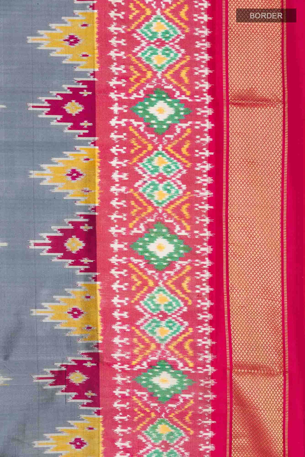 Grey Pochampally Silk Saree