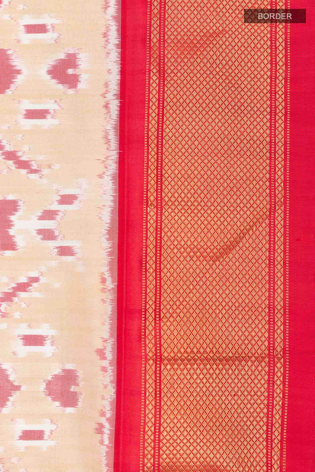 Beige Pochampally Silk Saree