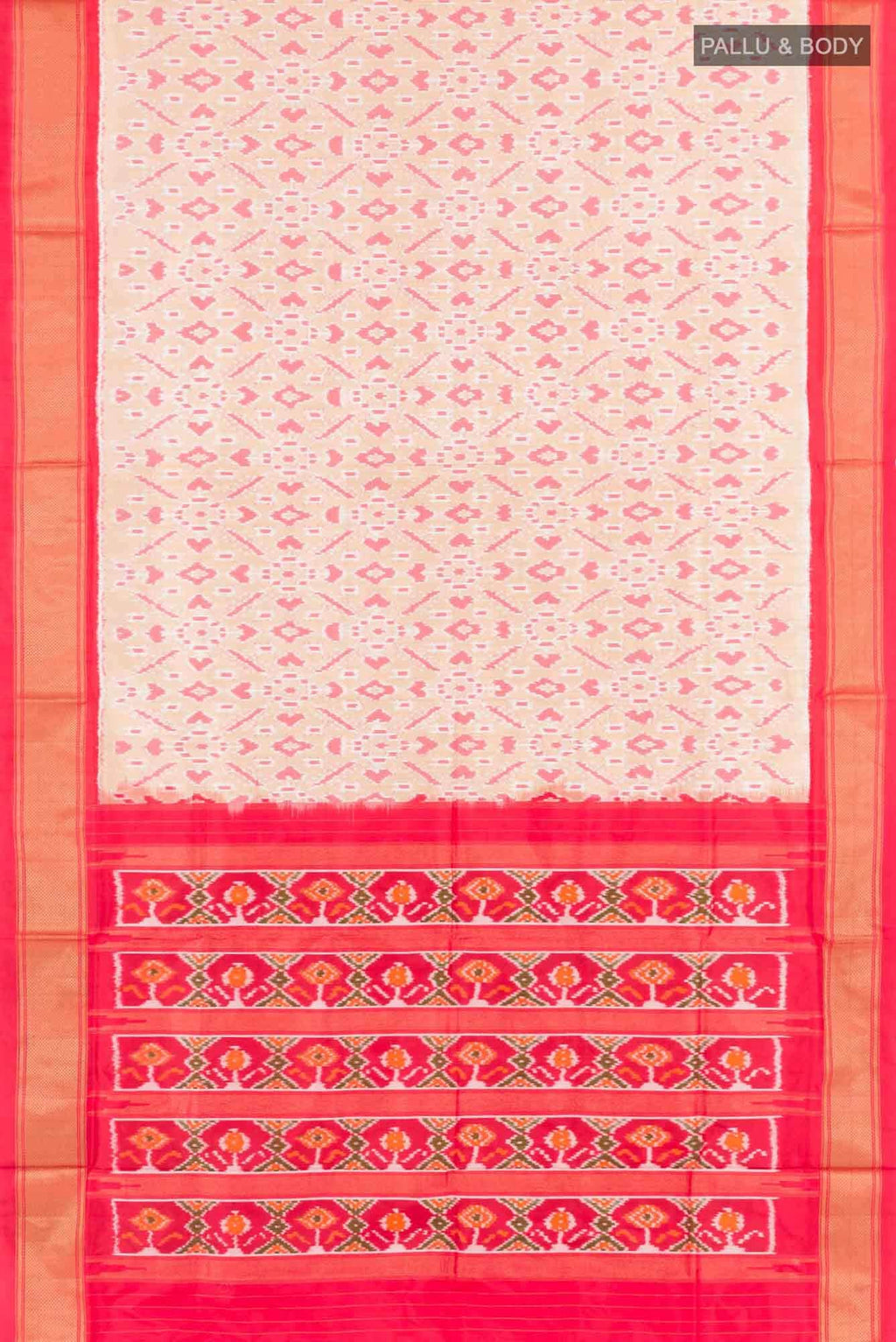 Beige Pochampally Silk Saree