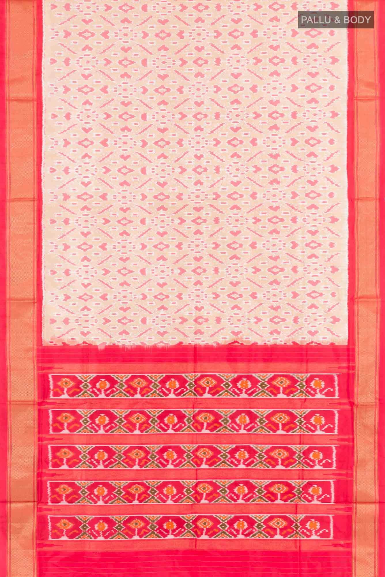 Beige Pochampally Silk Saree