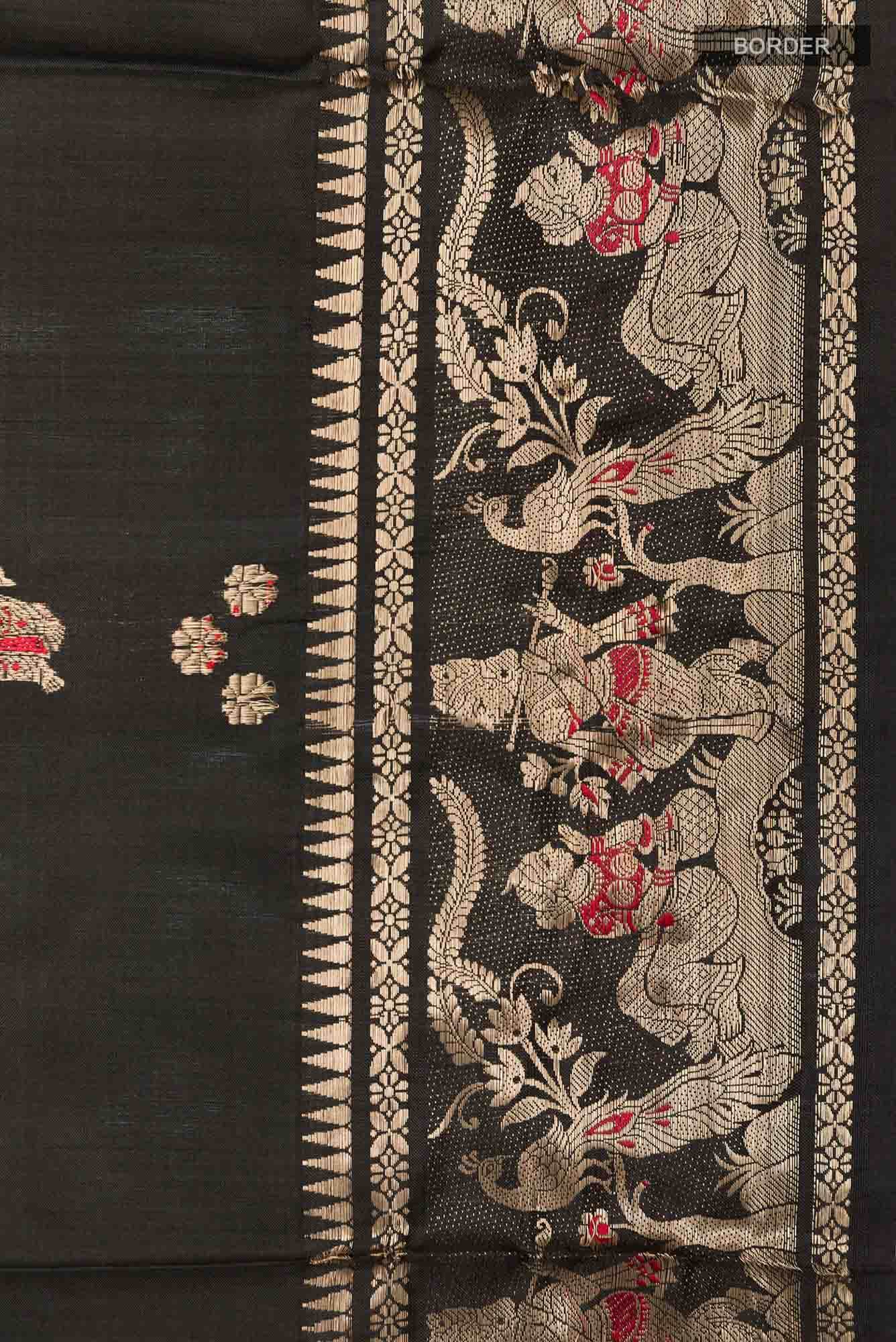 Black Baluchari Silk Saree