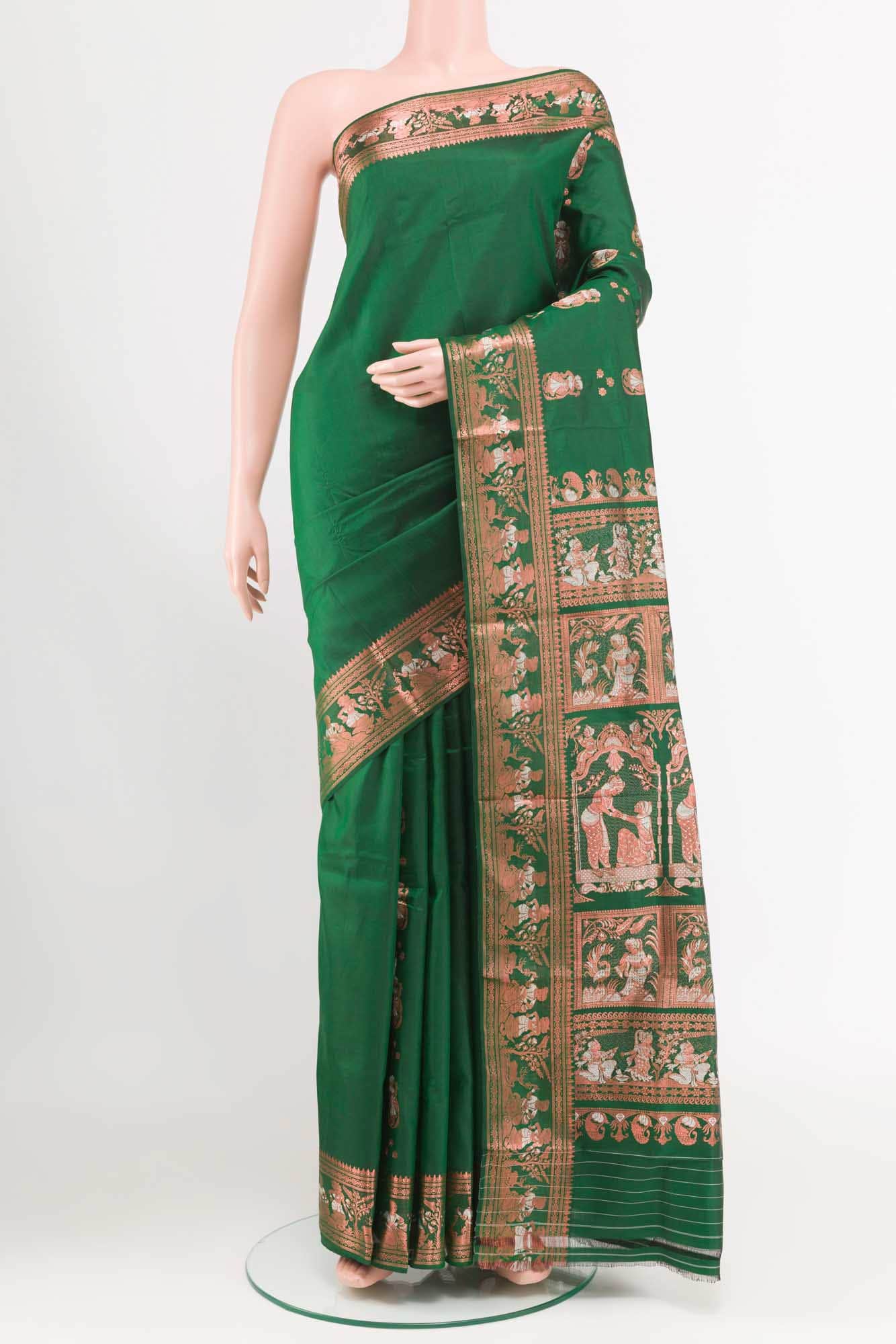 Green Baluchari Silk Saree
