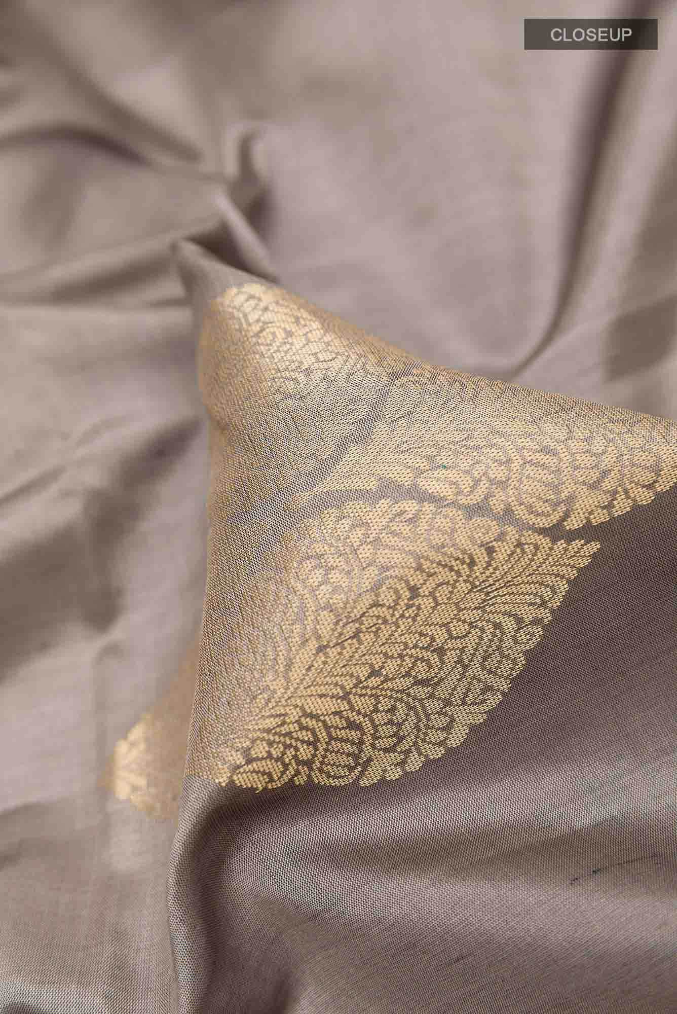 Grey Soft Silk Saree