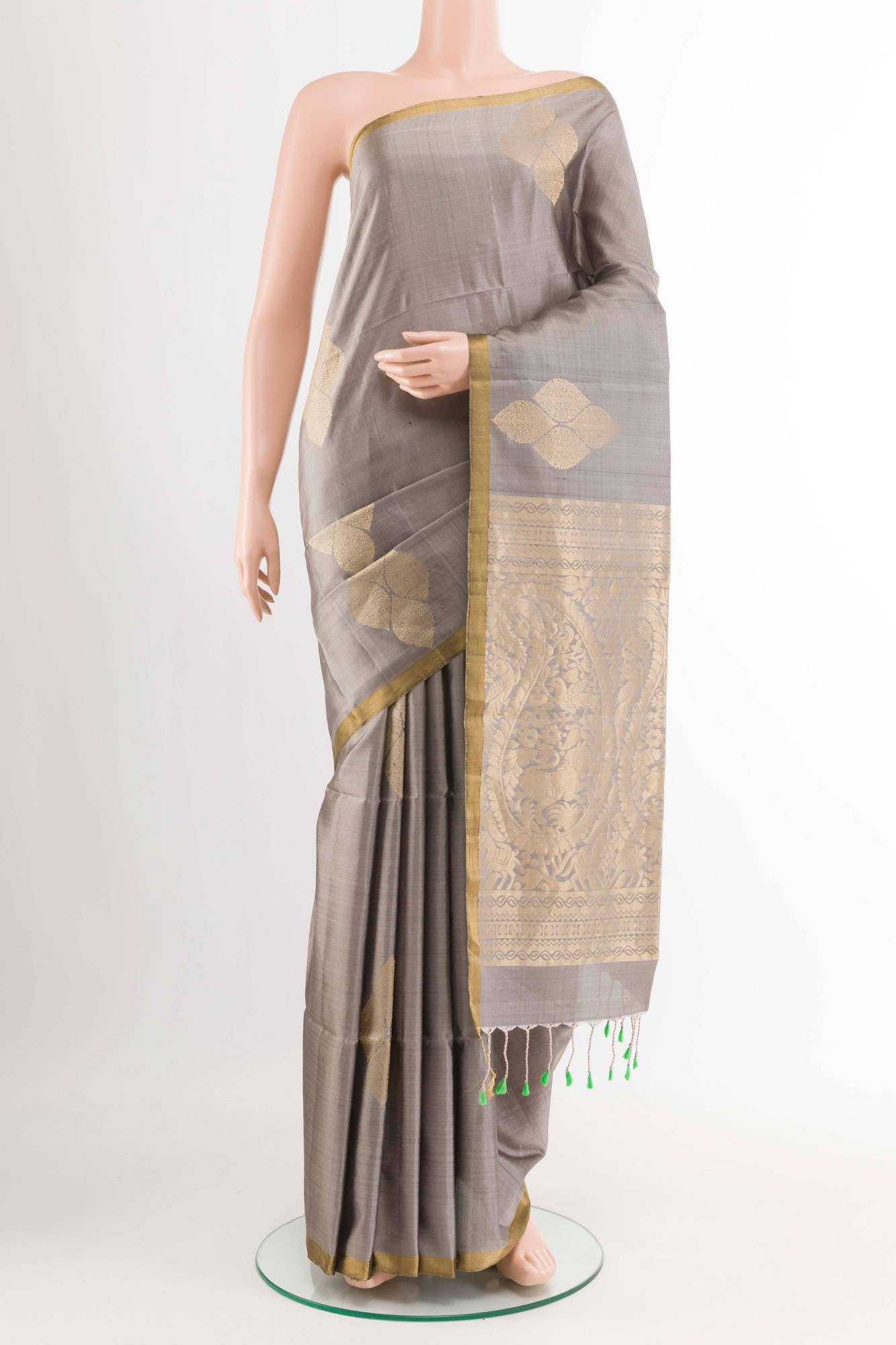 Grey Soft Silk Saree