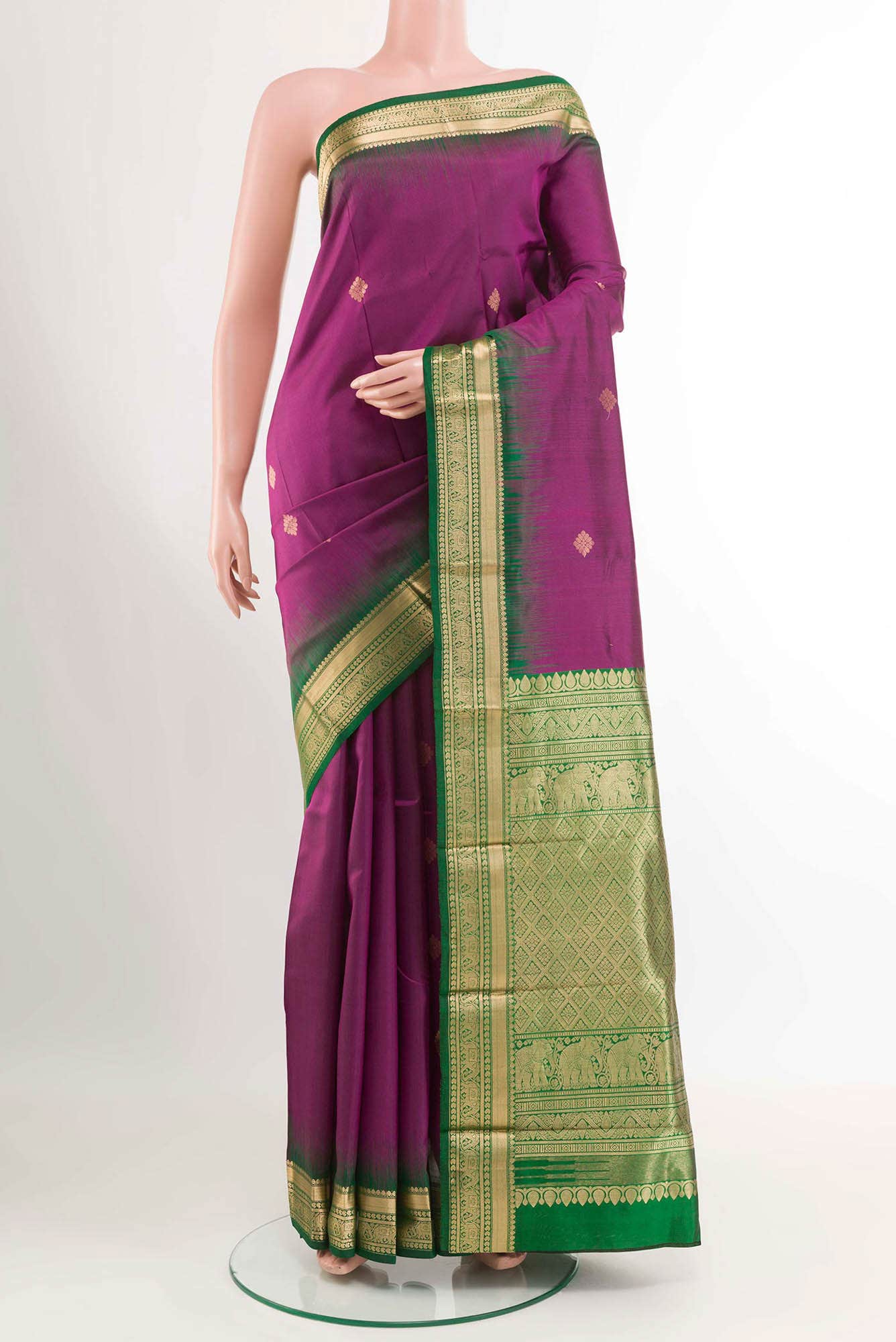 Purple Kanchipuram Silk Saree