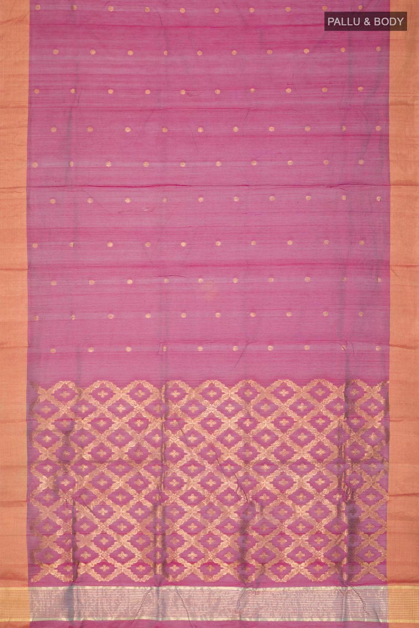 Magenta Chanderi Silk Cotton Saree