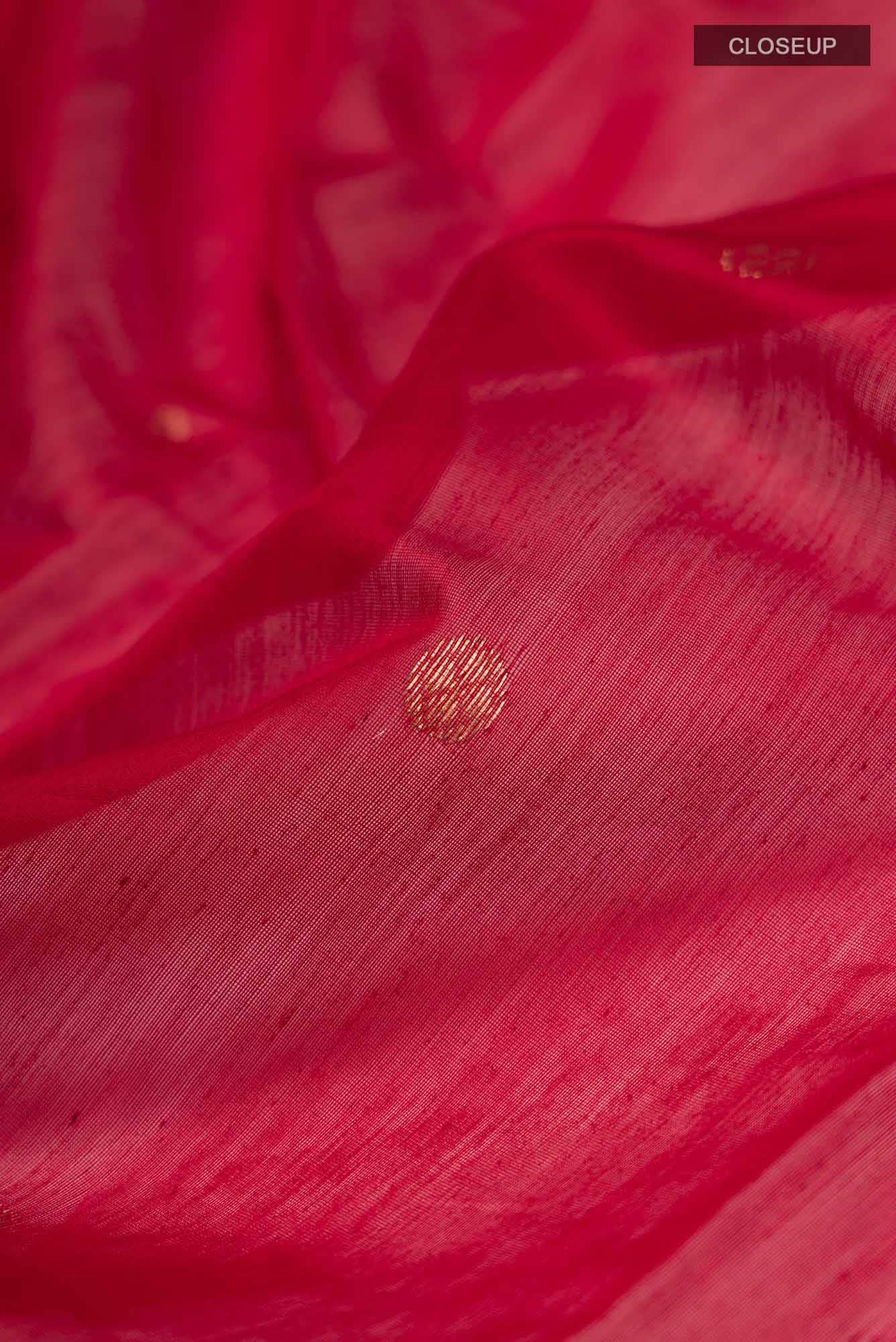Red Chanderi Silk Cotton Saree