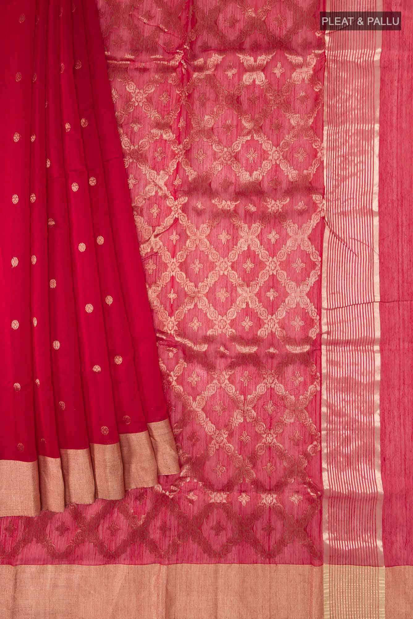 Red Chanderi Silk Cotton Saree