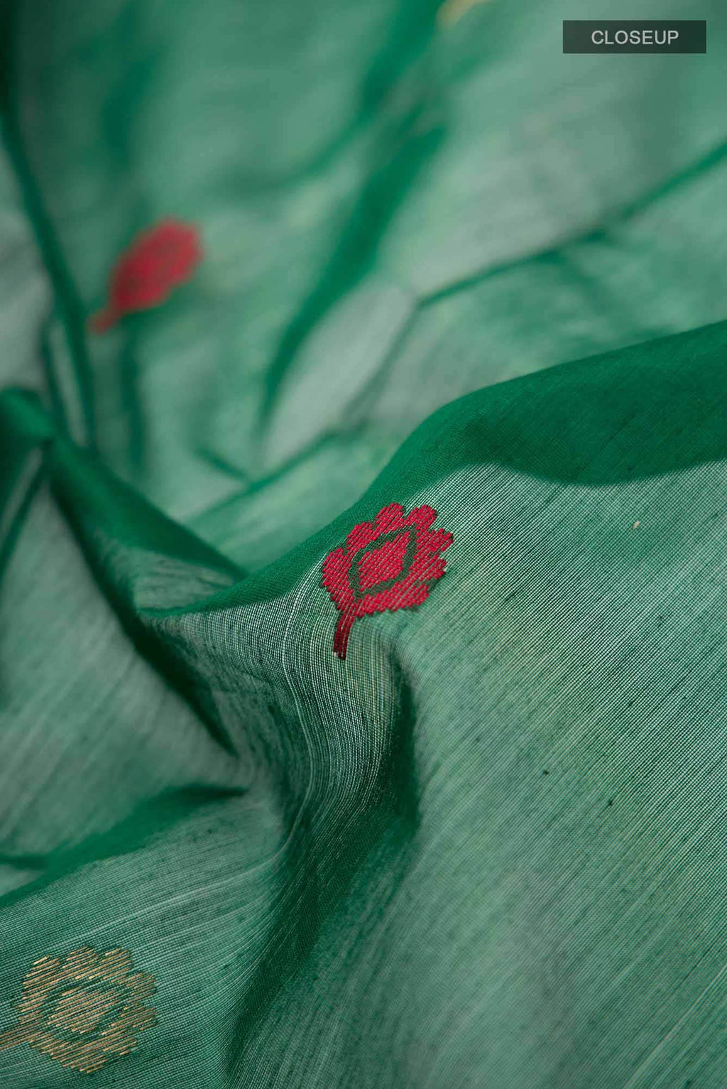 Green Chanderi Silk Cotton Saree