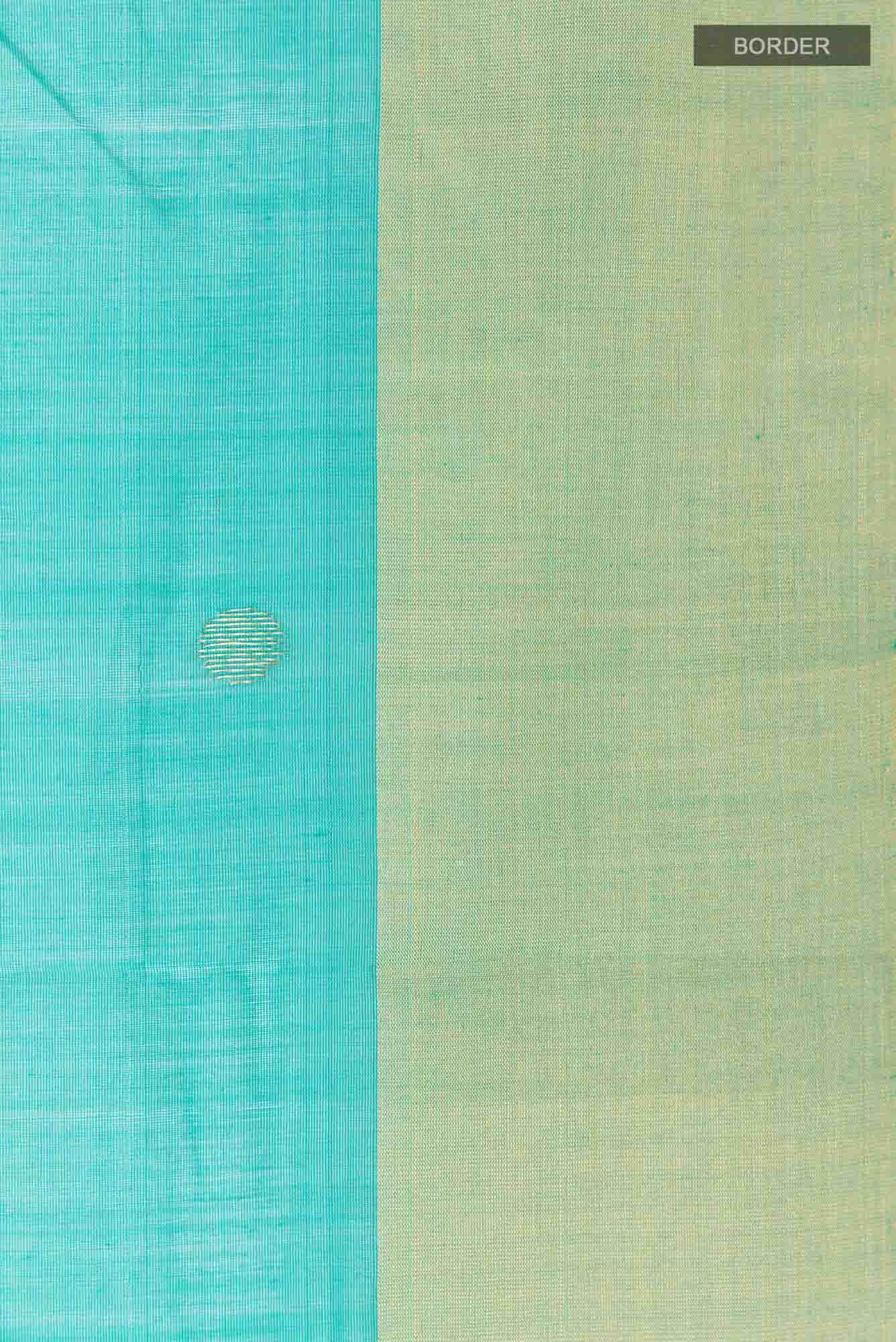 Sea Green Blended Chanderi Silk Cotton Saree