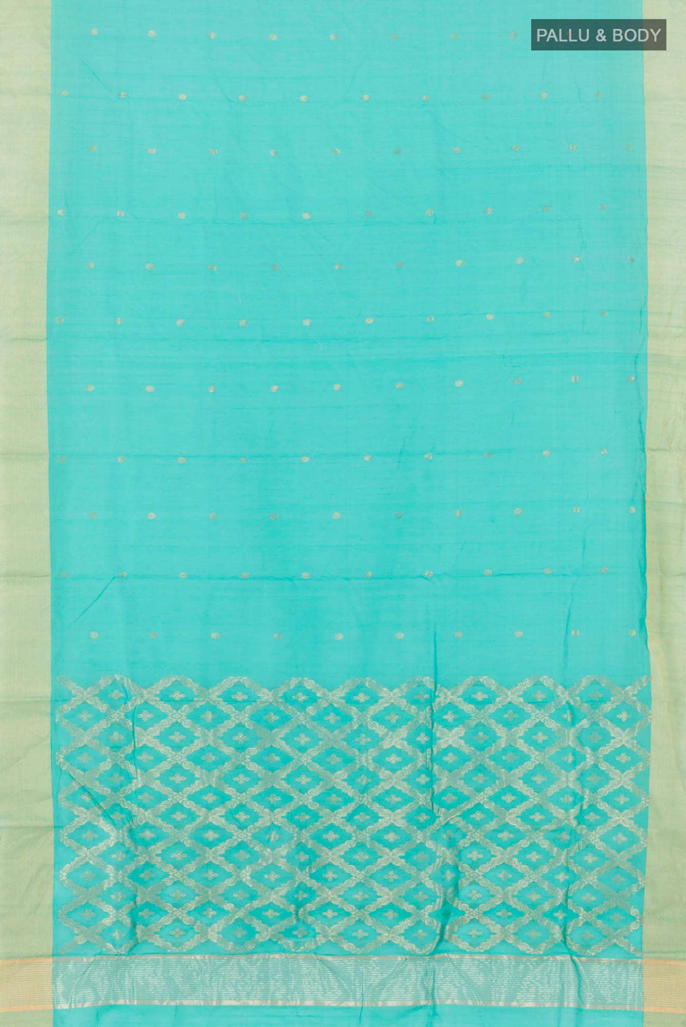 Sea Green Blended Chanderi Silk Cotton Saree