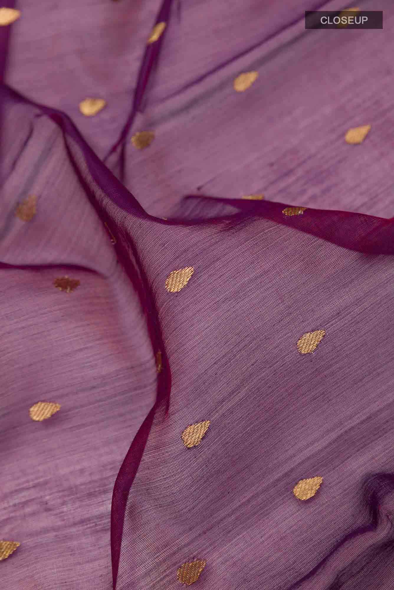 Purple Blended Chanderi Silk Cotton Saree