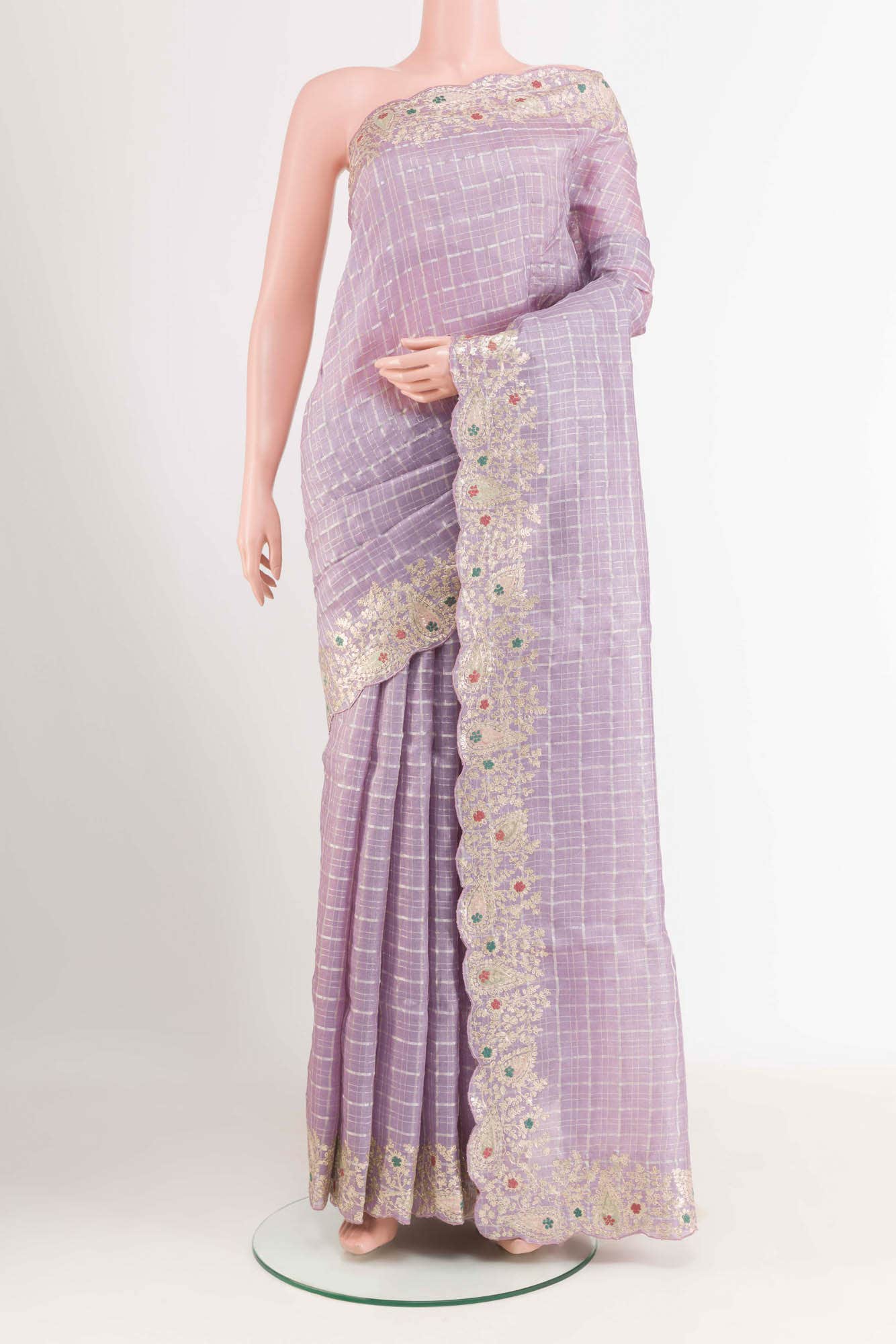 Lavender Tussar Saree