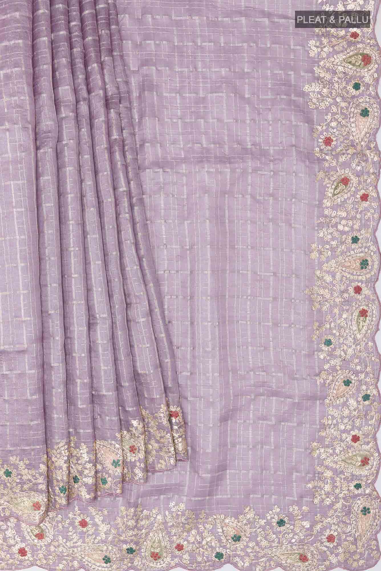 Lavender Tussar Saree
