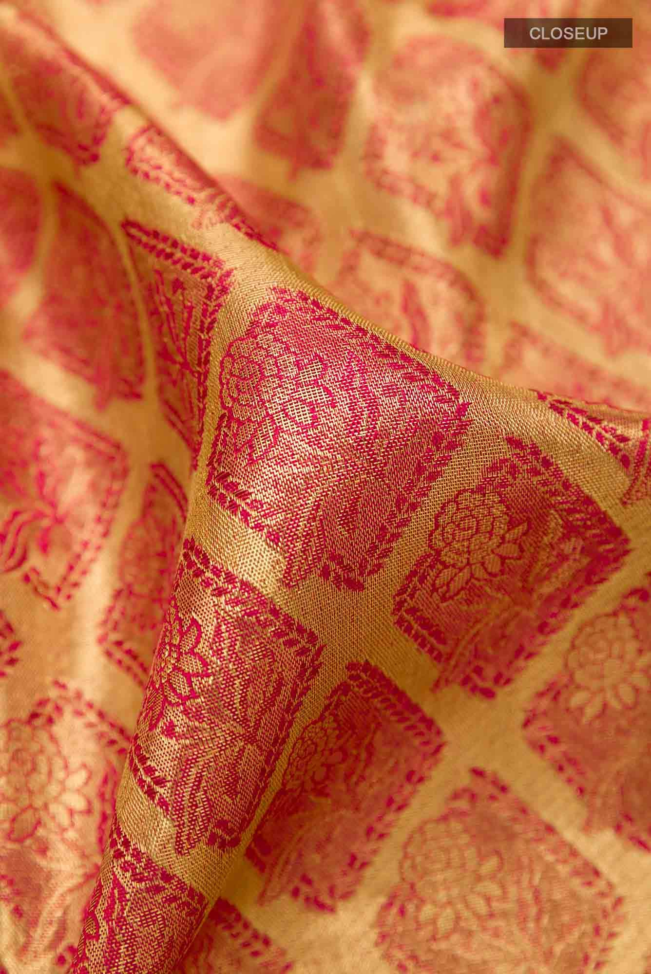 Magenta Kanchipuram Tissue Silk Saree