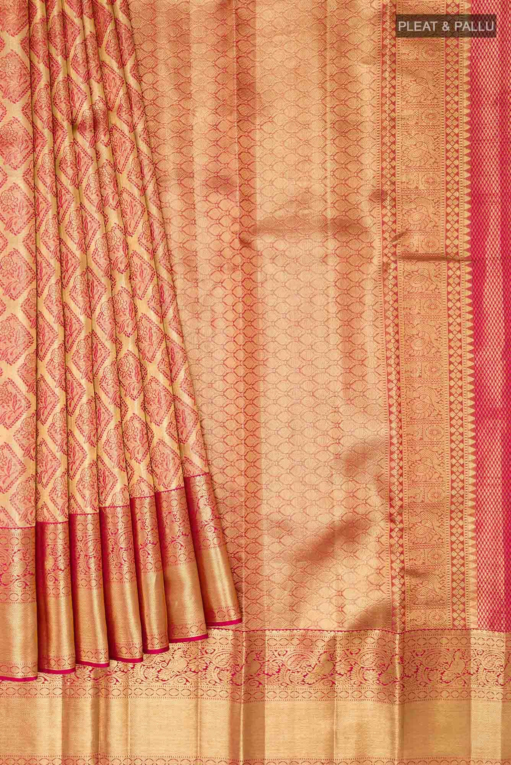 Magenta Kanchipuram Tissue Silk Saree