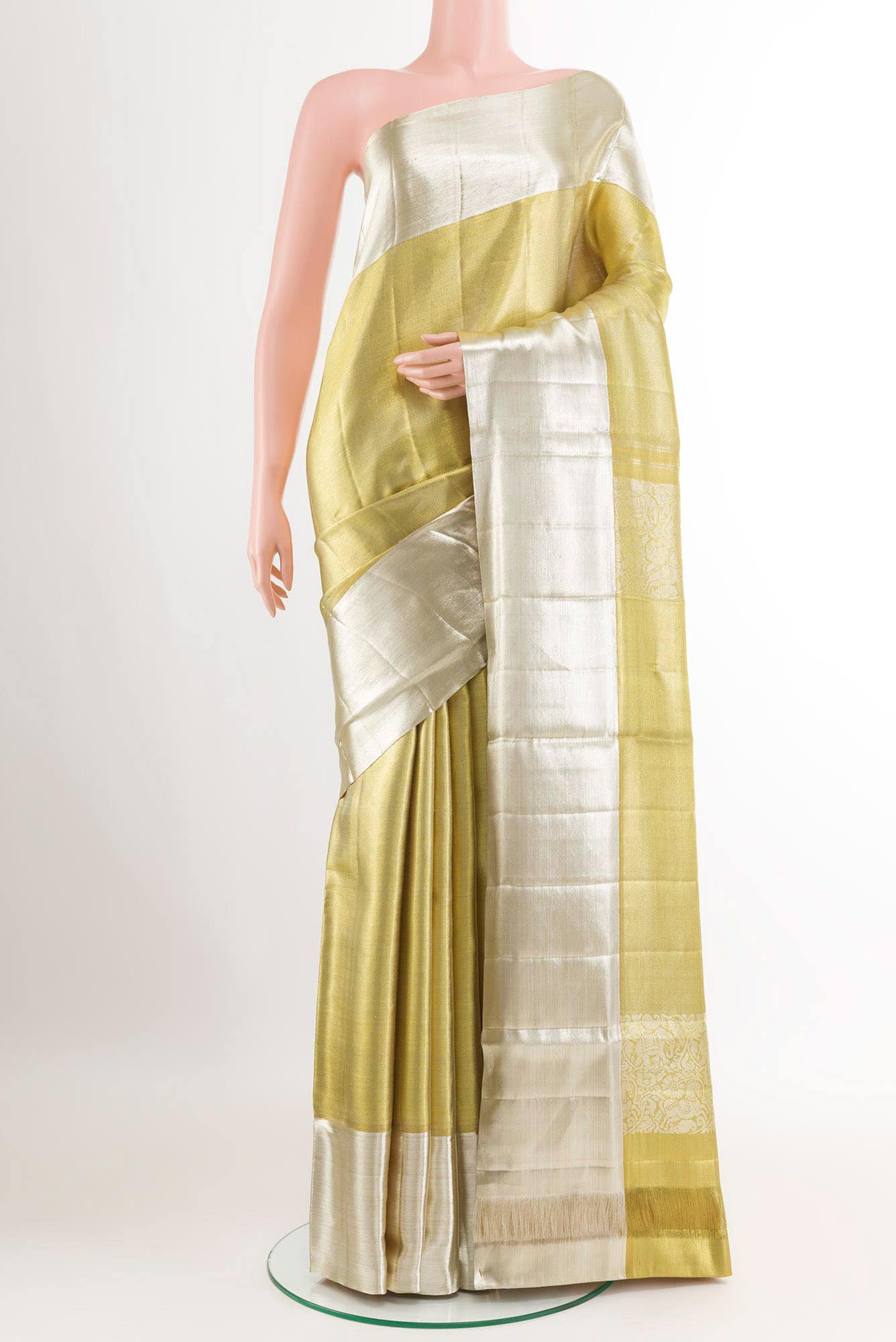 Gold Kanchipuram Tissue Silk Saree