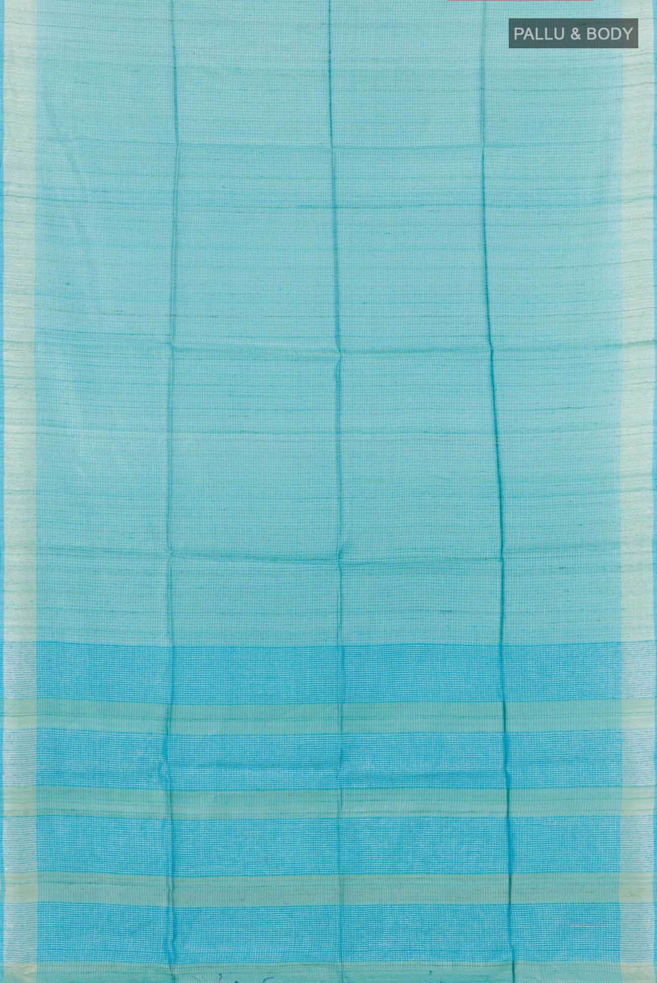 Blue Tussar Saree