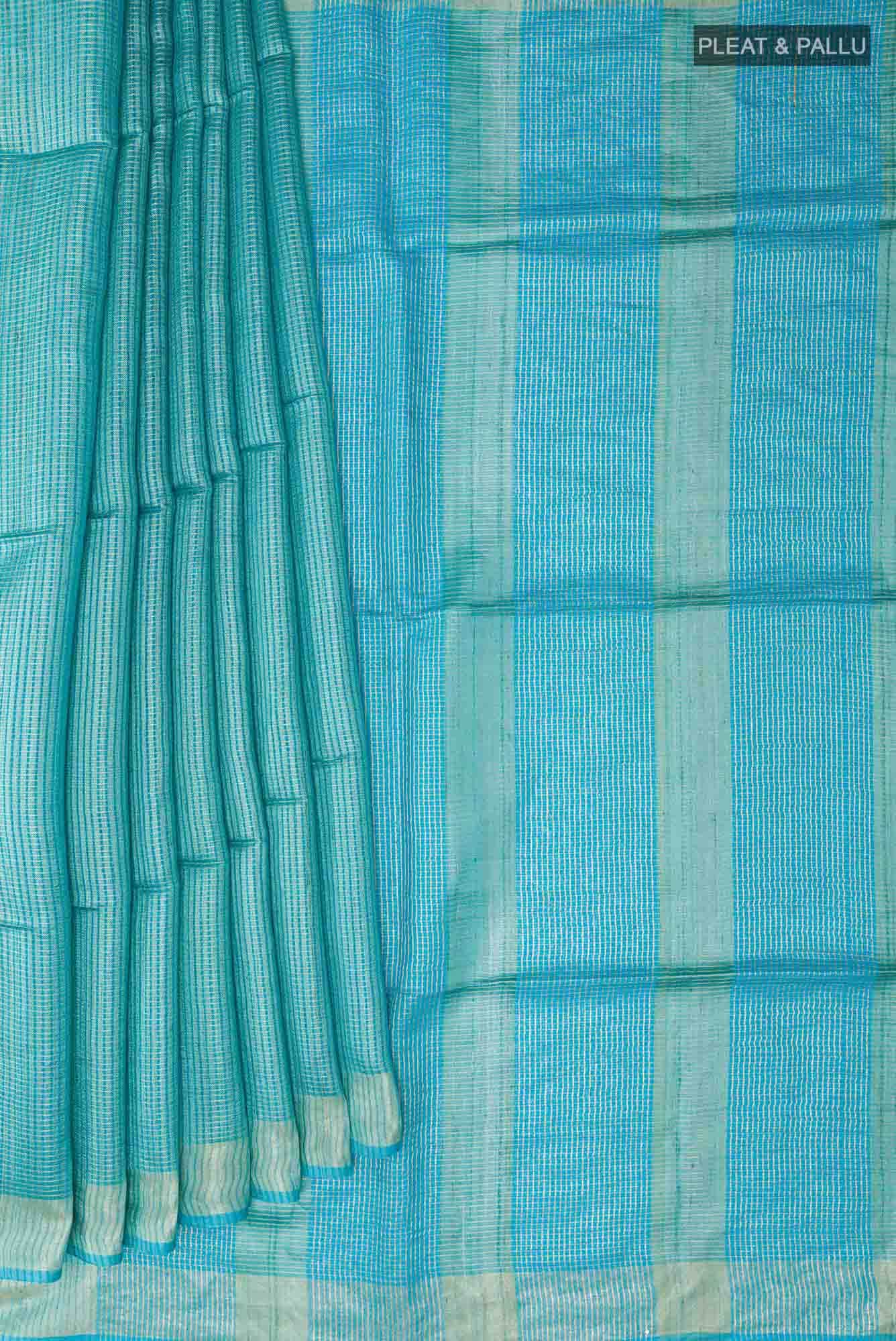 Blue Tussar Saree
