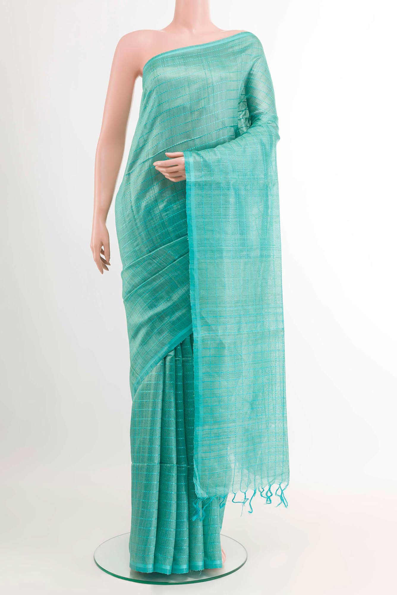 Blue Tussar Saree