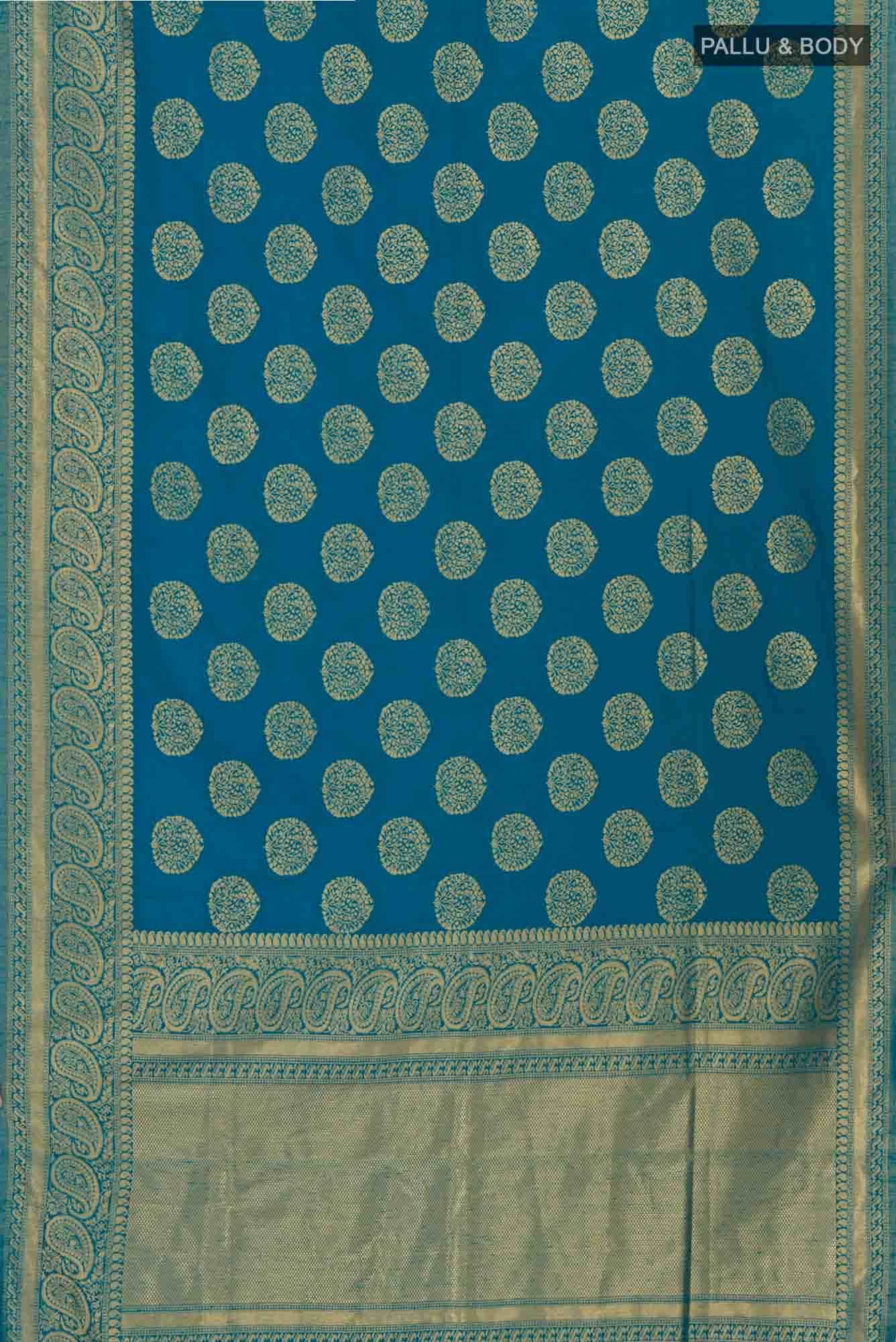 Blue Blended Art Silk Saree