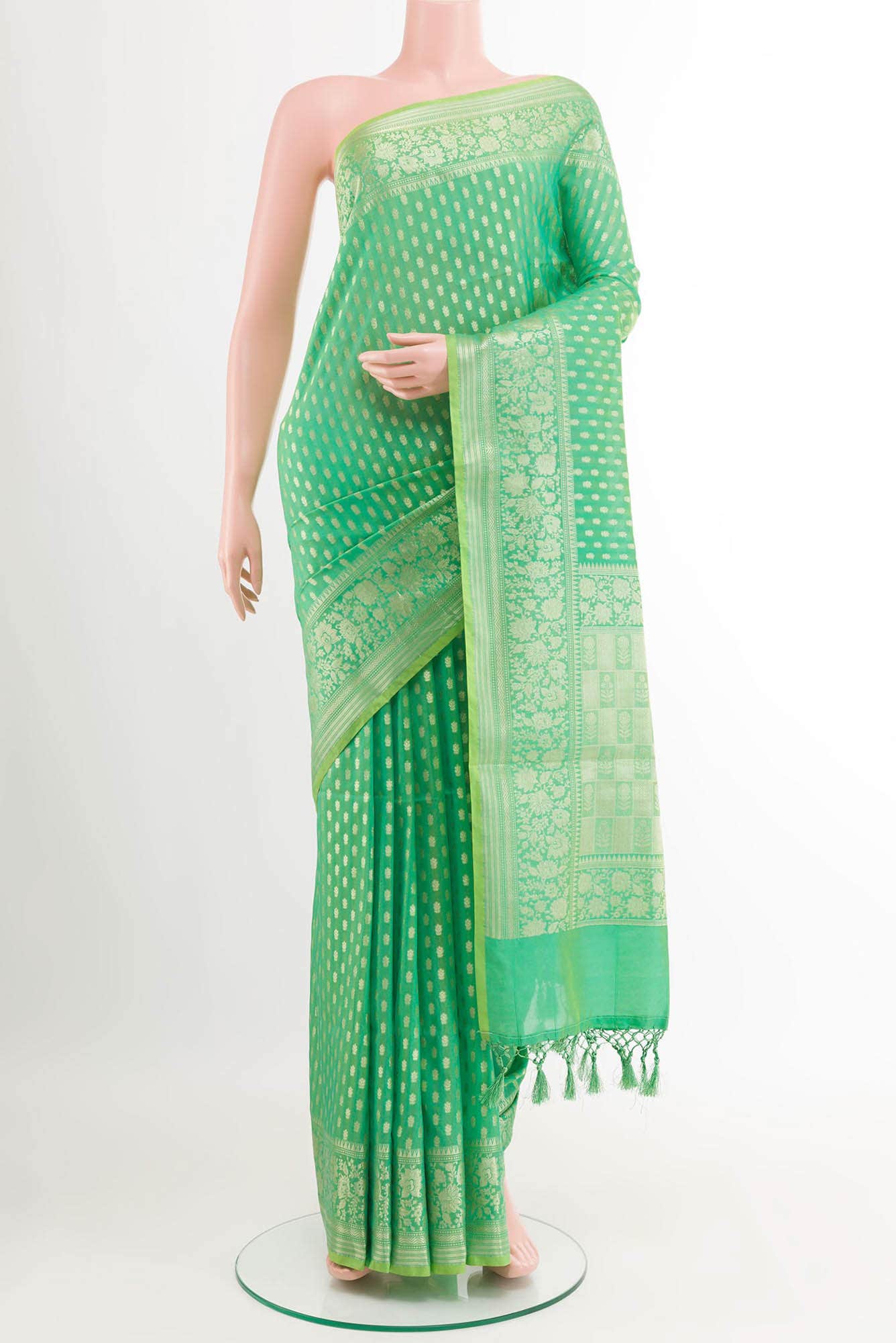 Green Blended Art Silk Saree