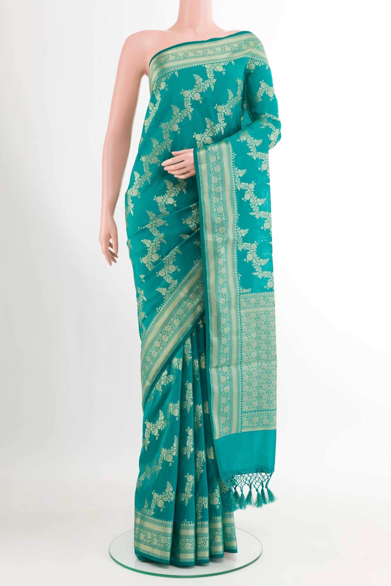 Green Blended Art Silk Saree
