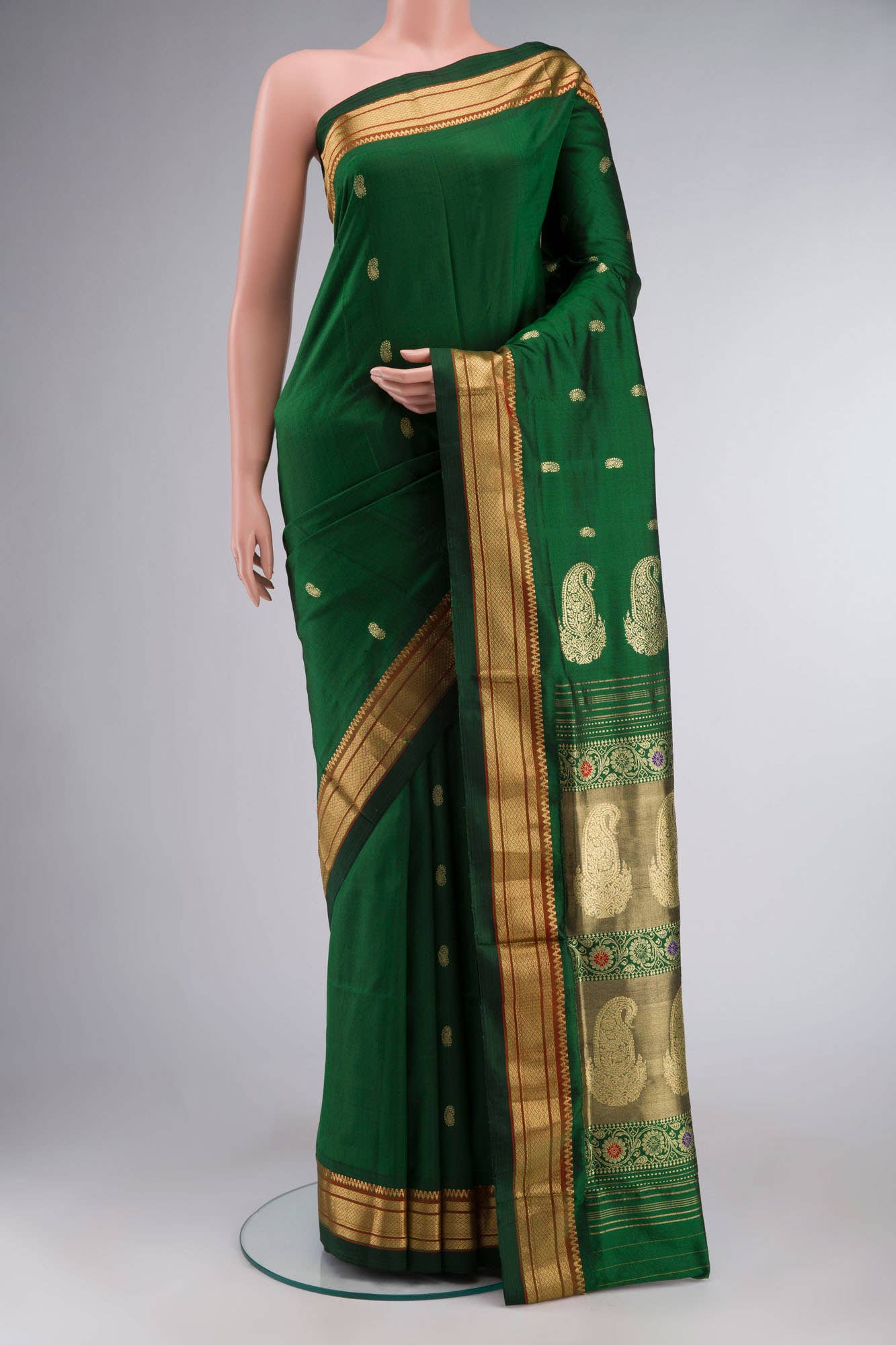 Green Paithani Silk Saree
