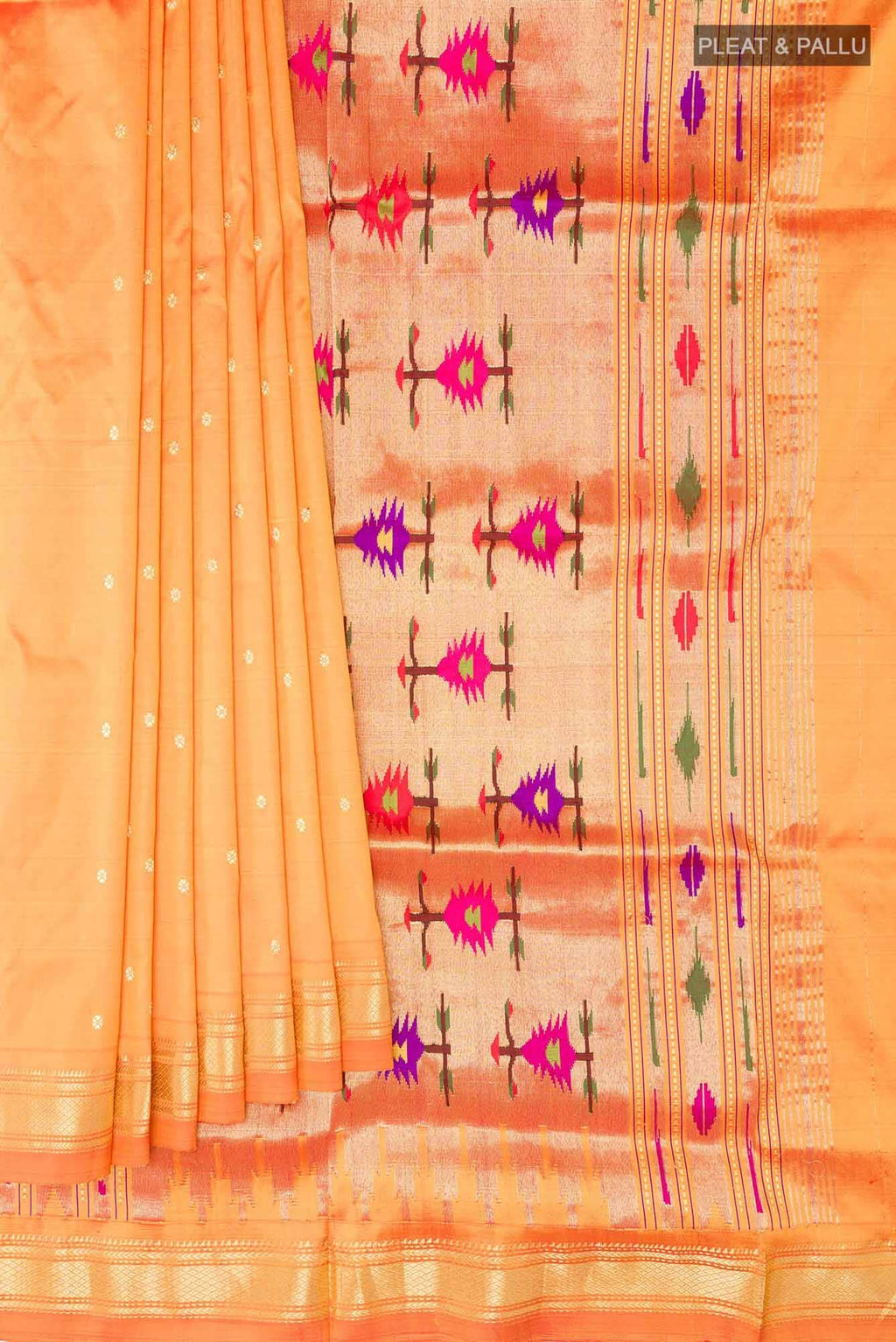 Yellow Paithani Silk Saree