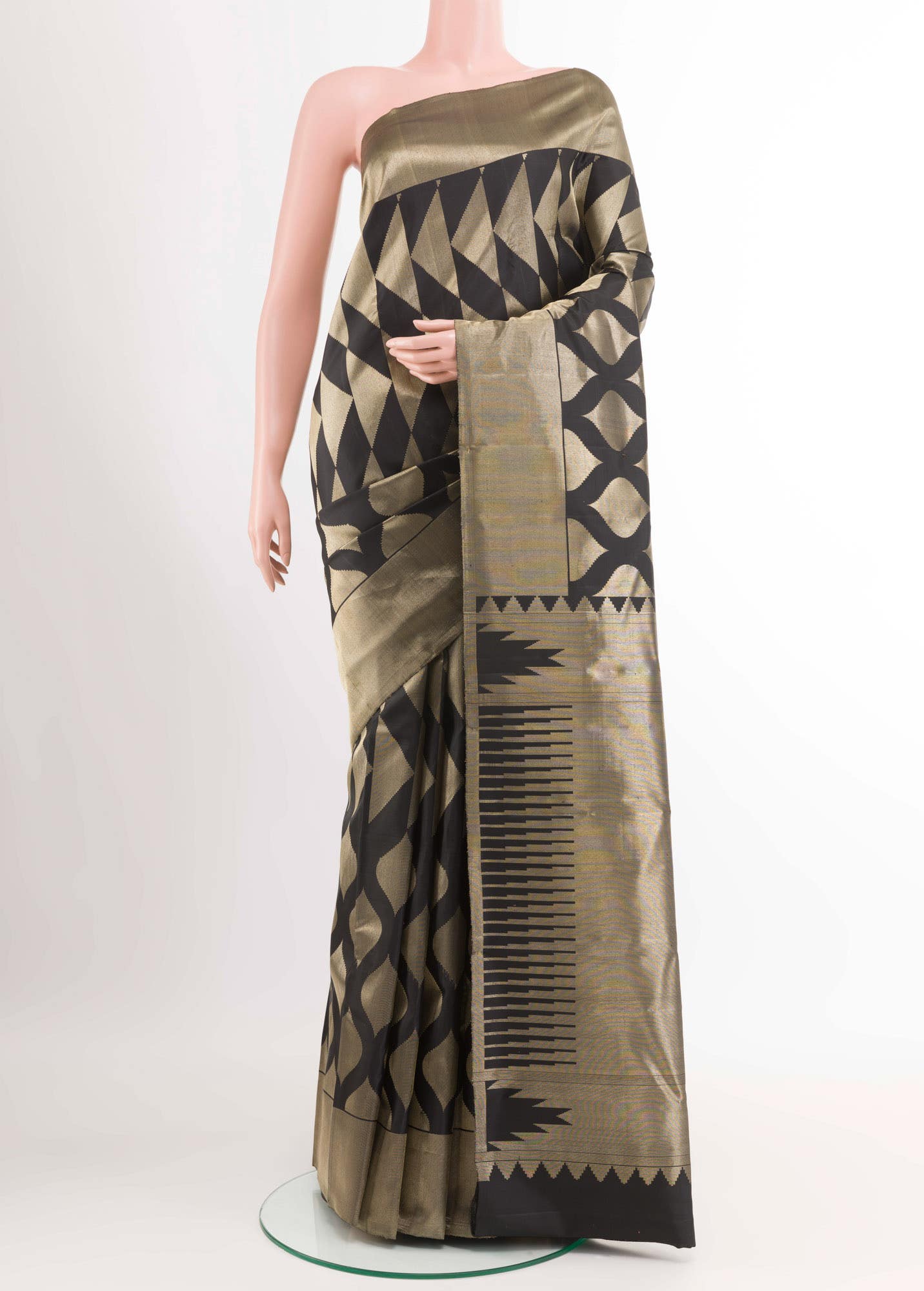 Black Kanchipuram Silk Saree