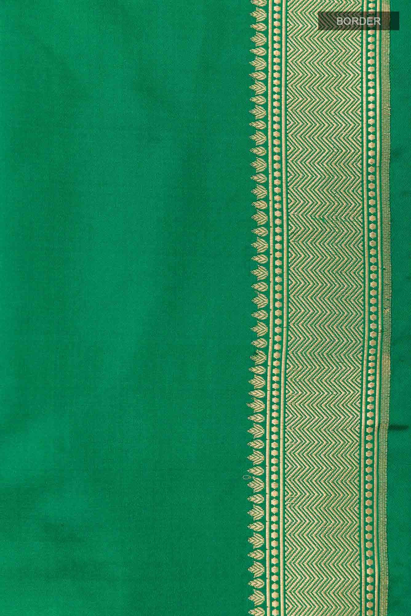 Green Banarasi Tanchoi Silk Saree