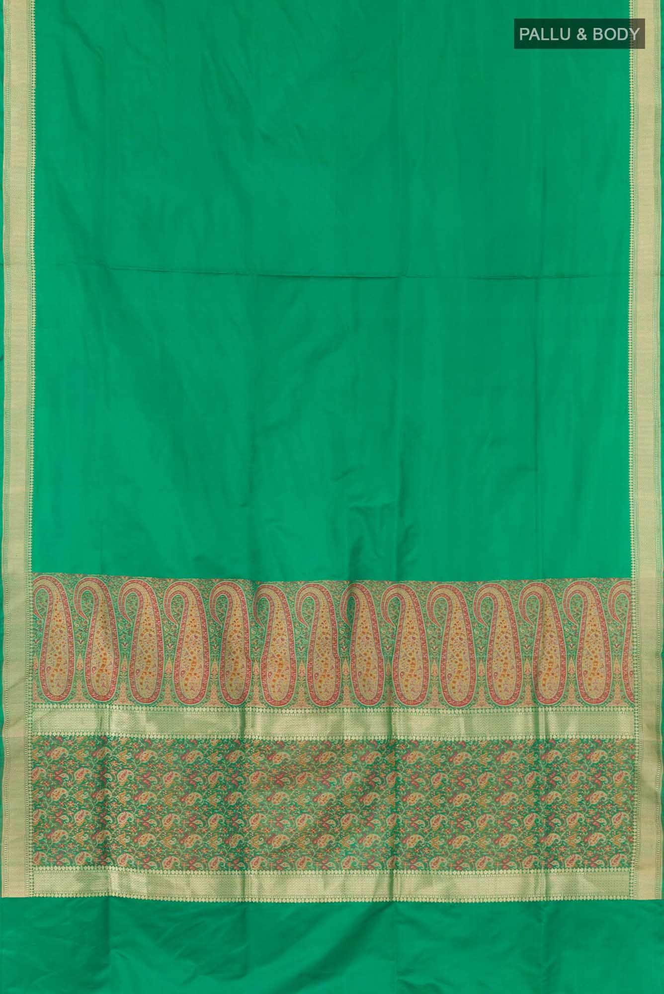 Green Banarasi Tanchoi Silk Saree