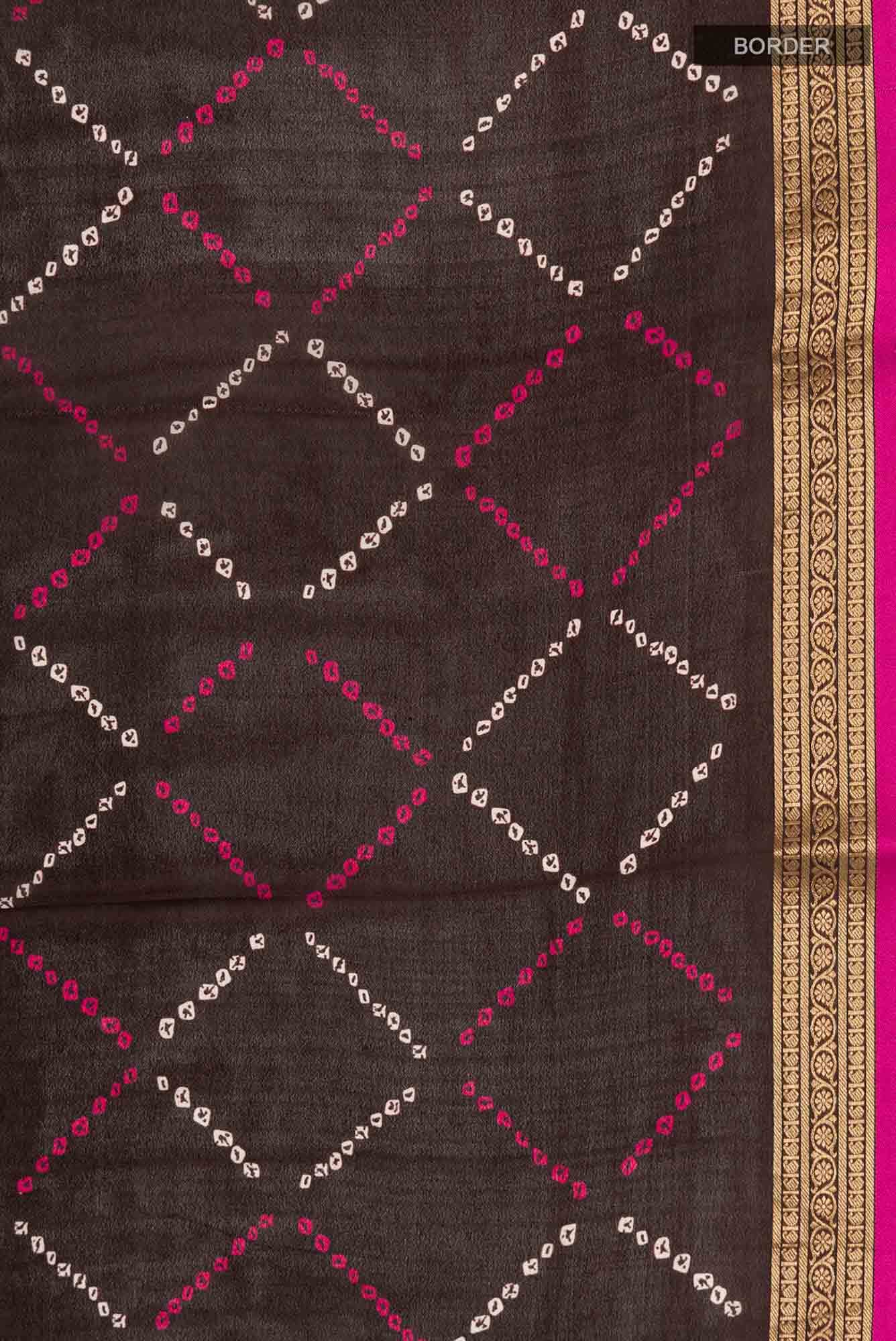 Brown Mysore Crepe Saree
