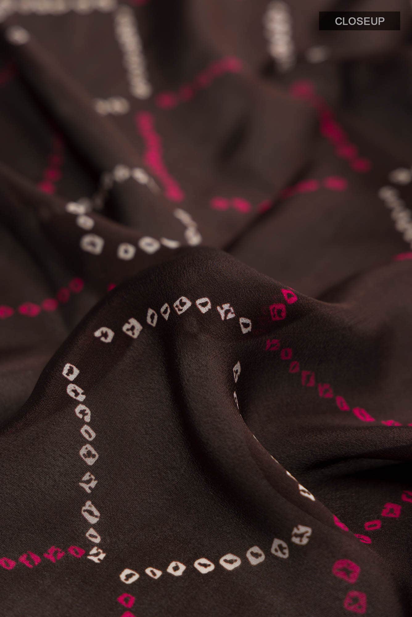 Brown Mysore Crepe Saree
