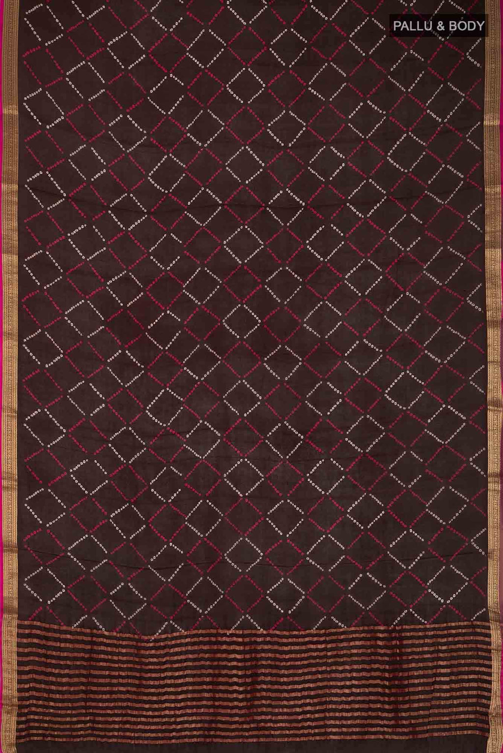 Brown Mysore Crepe Saree