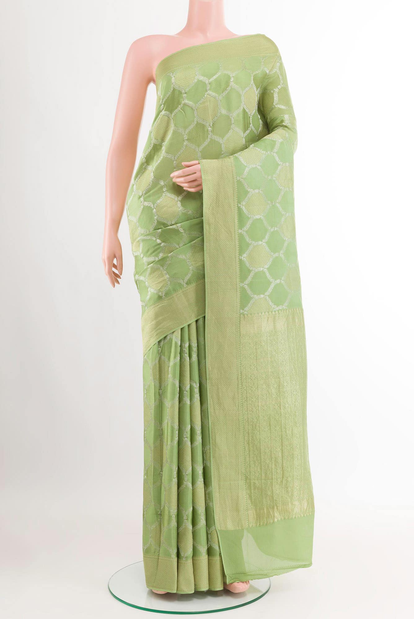 Light Green Crepe Saree