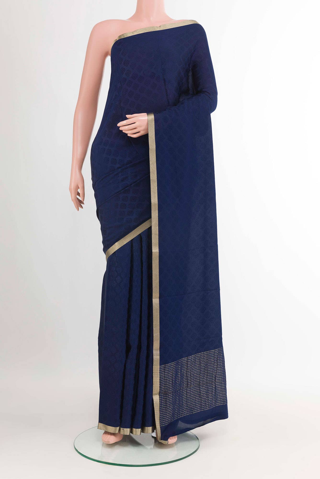 Dark Blue Crepe Saree