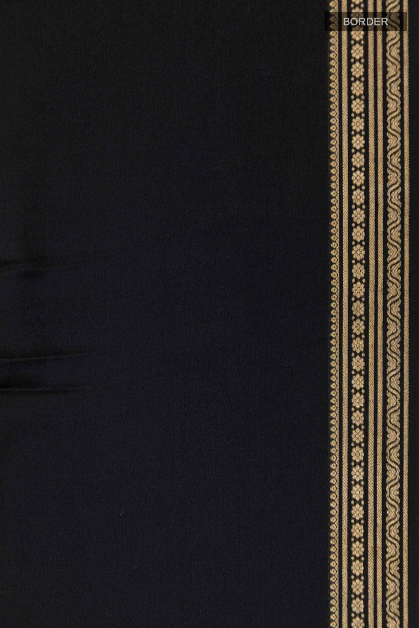 Black Satin Silk Saree