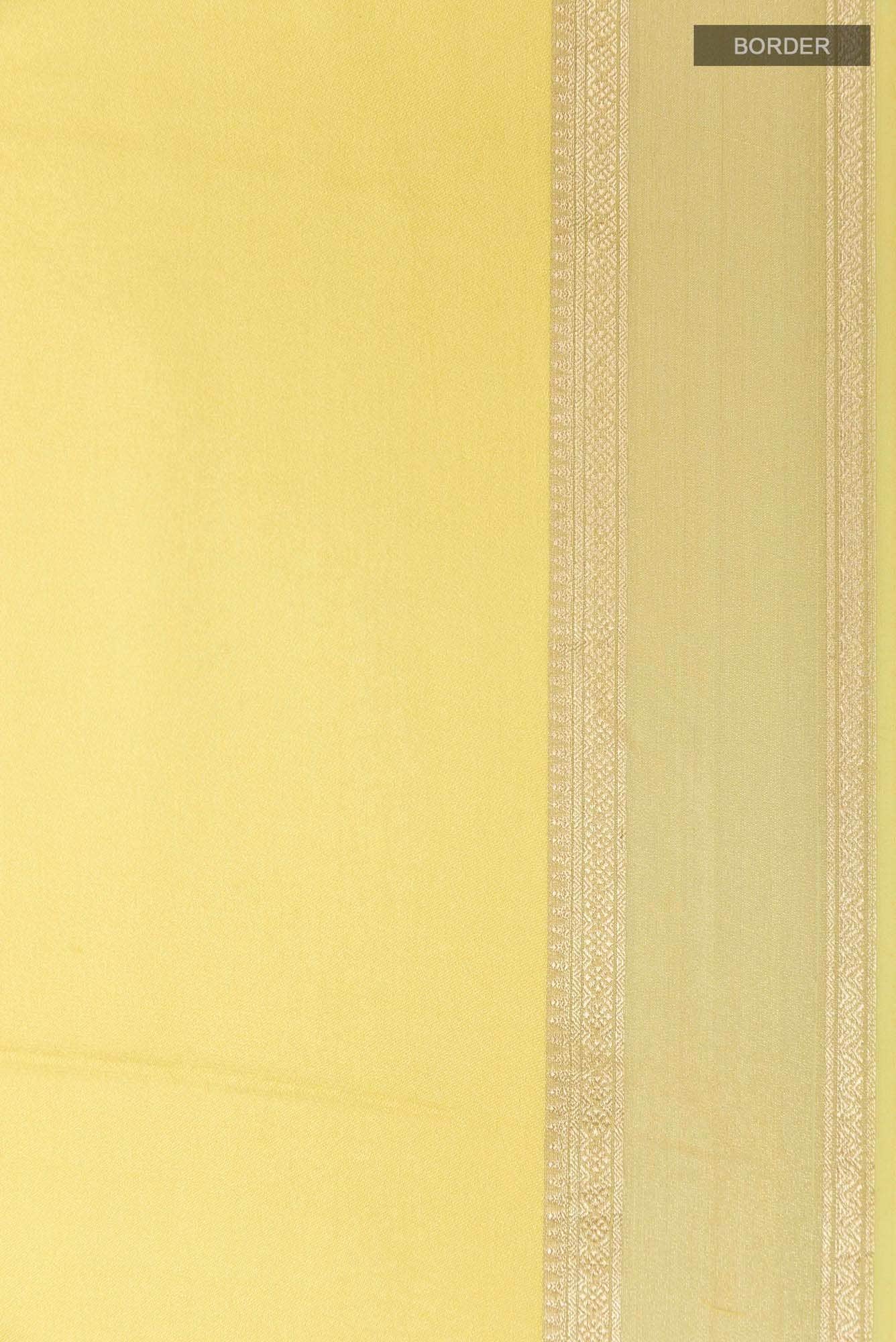 Yellow Crepe Saree