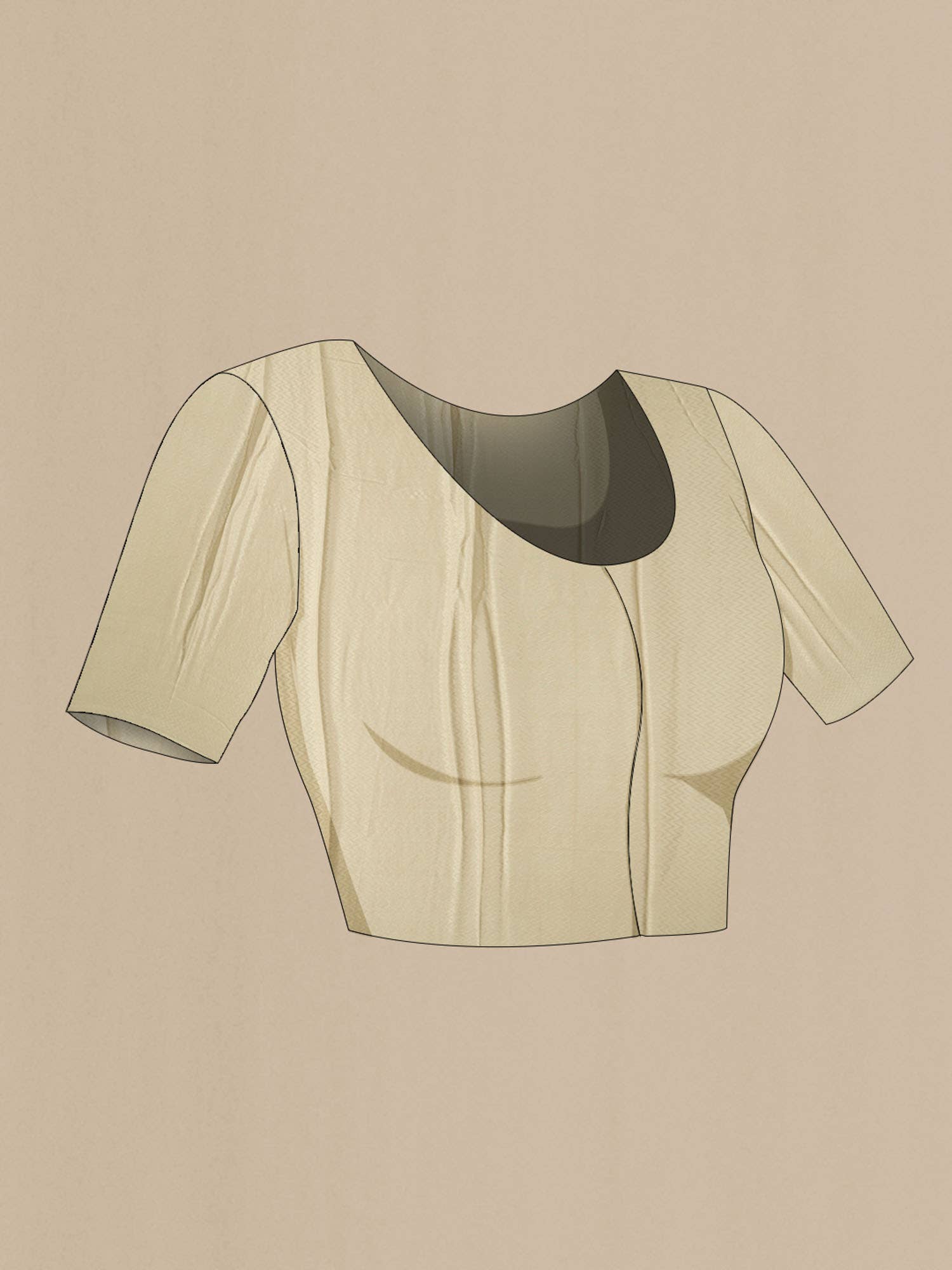 Beige Mysore Crepe Saree