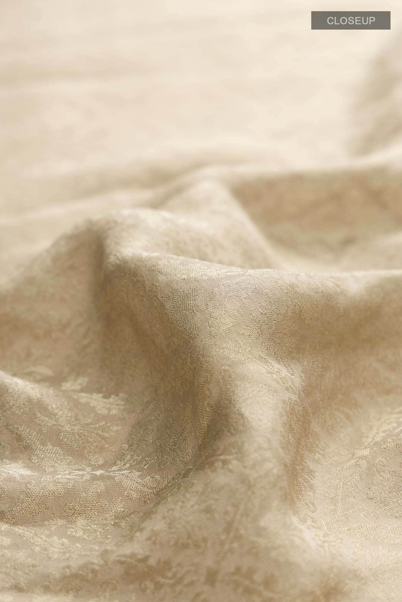 Beige Mysore Crepe Saree
