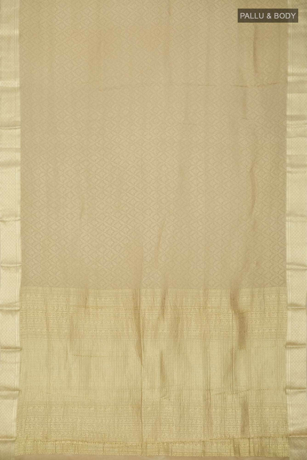 Beige Mysore Crepe Saree