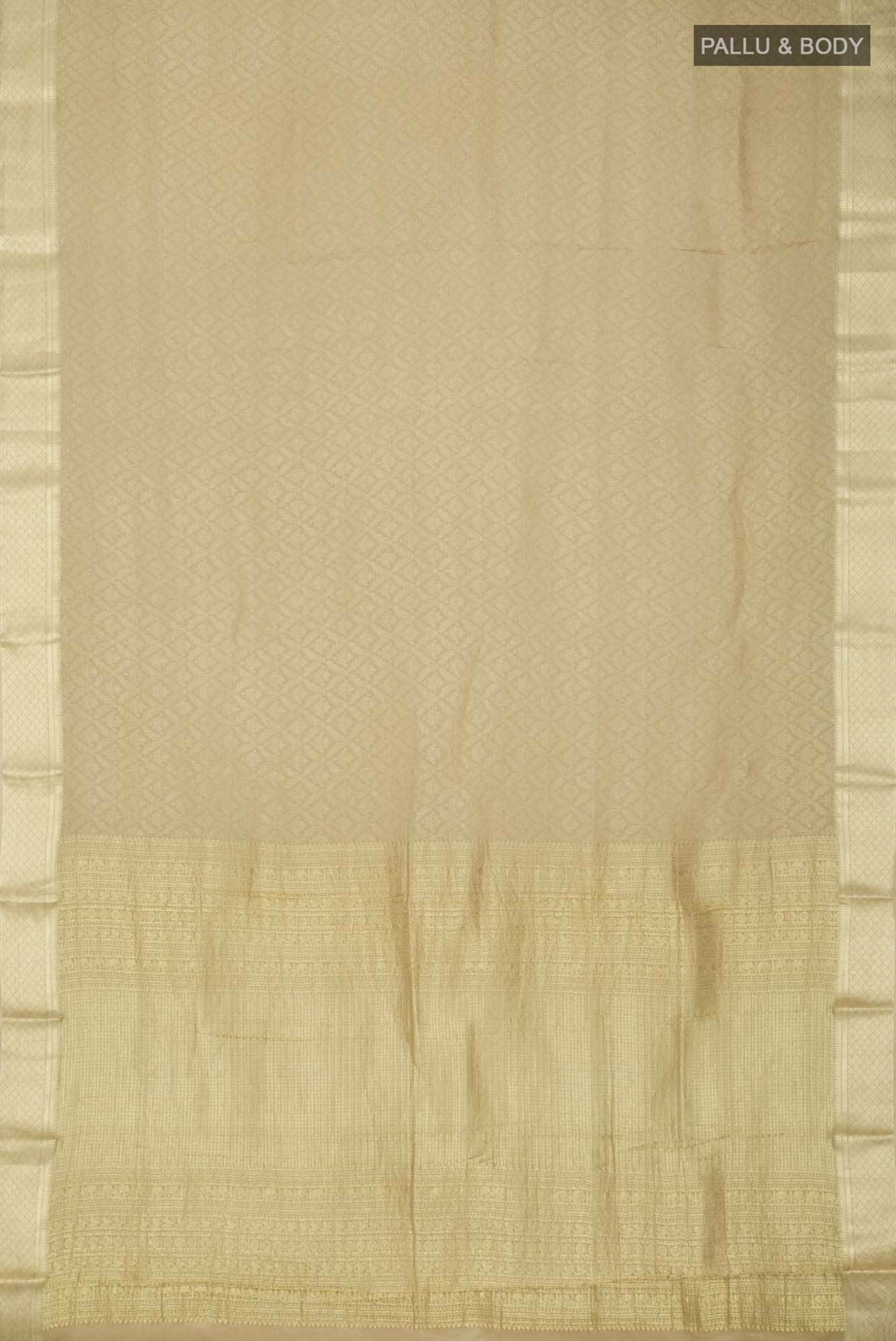 Beige Mysore Crepe Saree